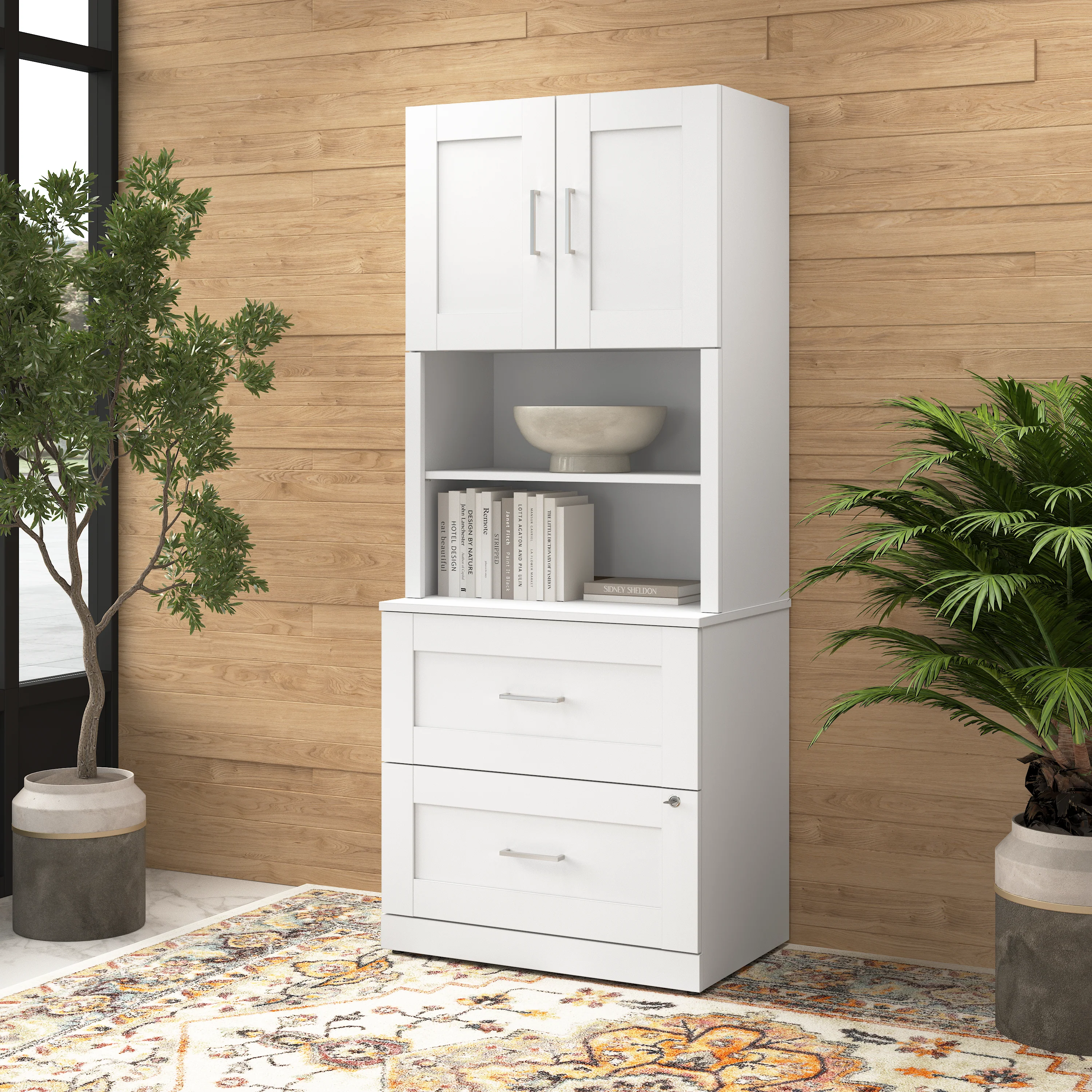 Hampton Heights 30W 2 Drawer Lateral File Cabinet with Hutch