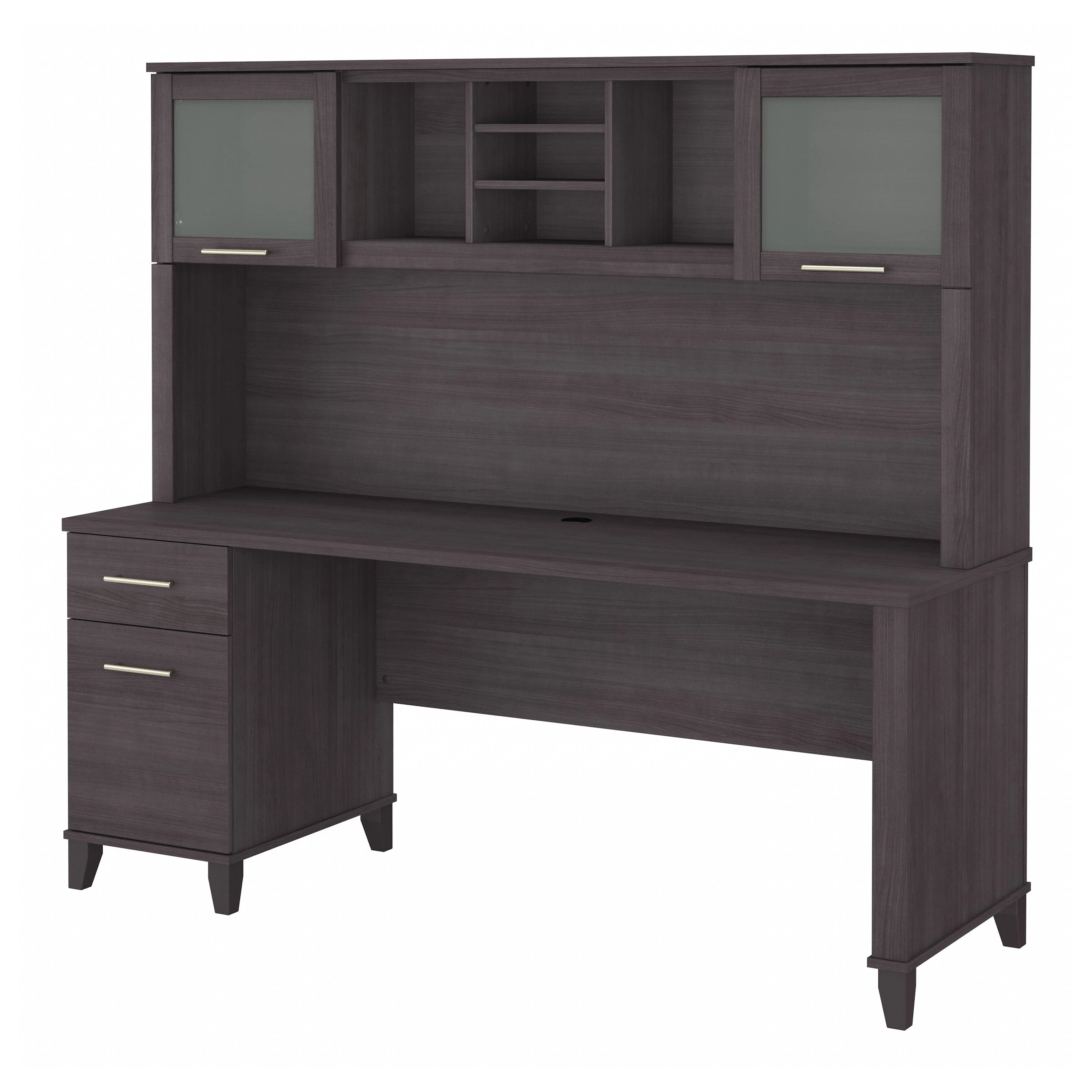 Somerset 72W Office Desk with Drawers and Hutch