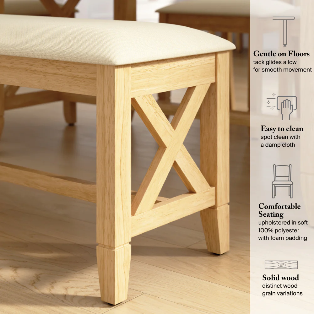 Bush Home Key West 44W Upholstered Entryway Bench