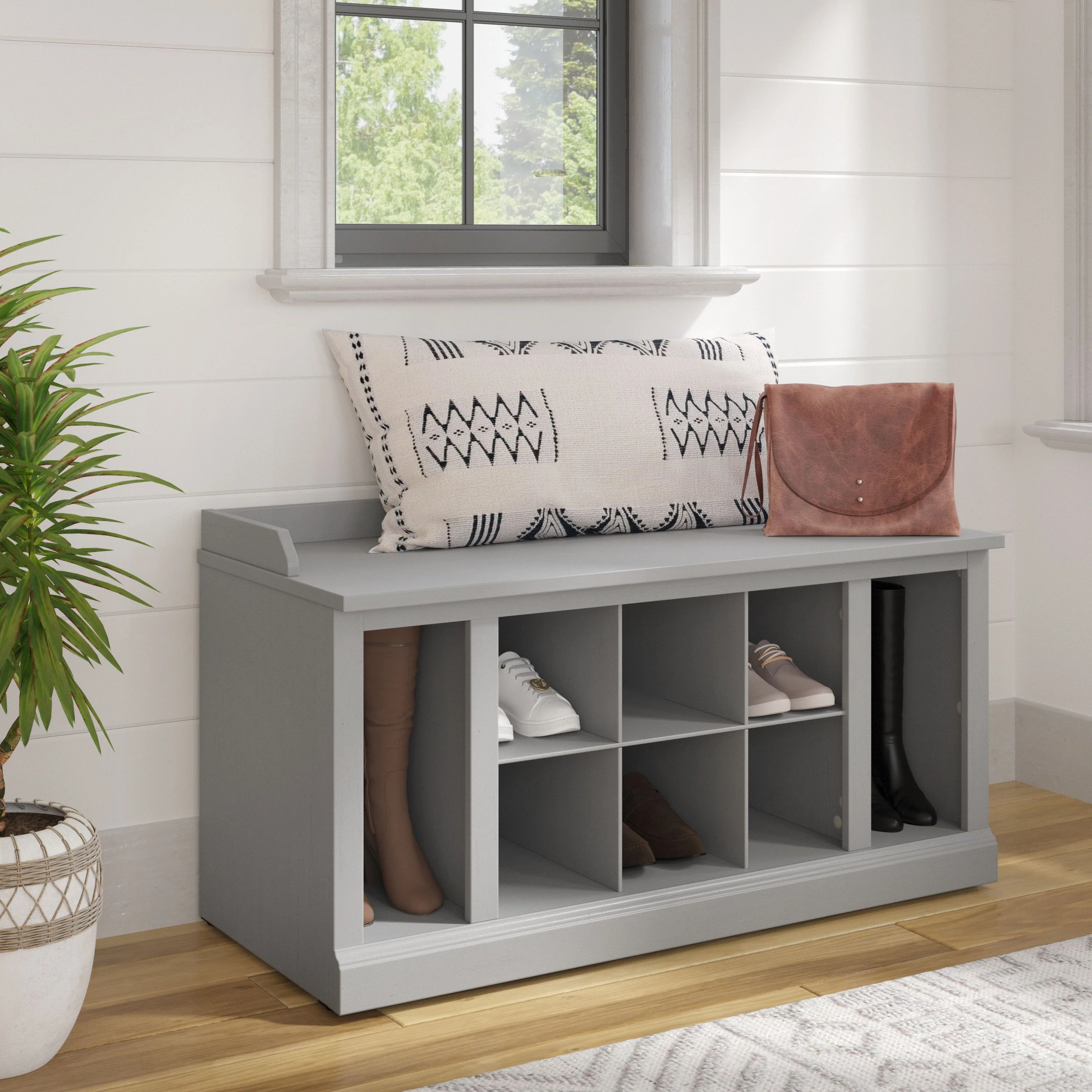 Woodland 40W Shoe Storage Bench with Shelves
