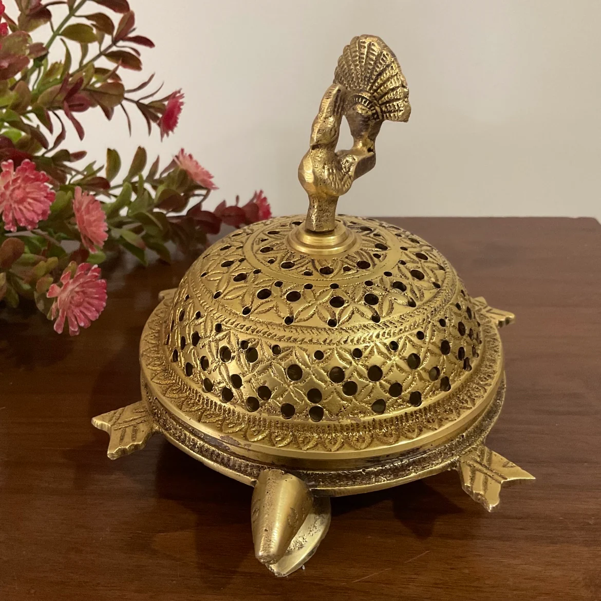 Turtle Brass Dhoop Dani, Incense Holder