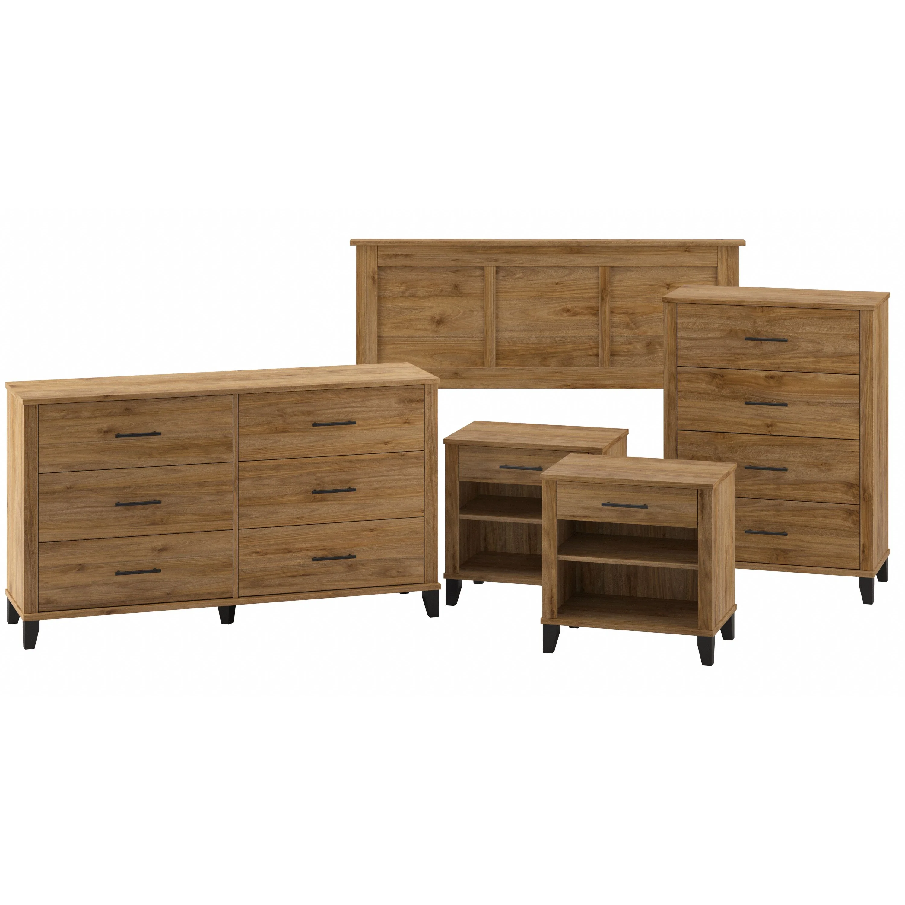 Somerset Full/Queen Size Headboard, Dressers and Nightstands Bedroom Set