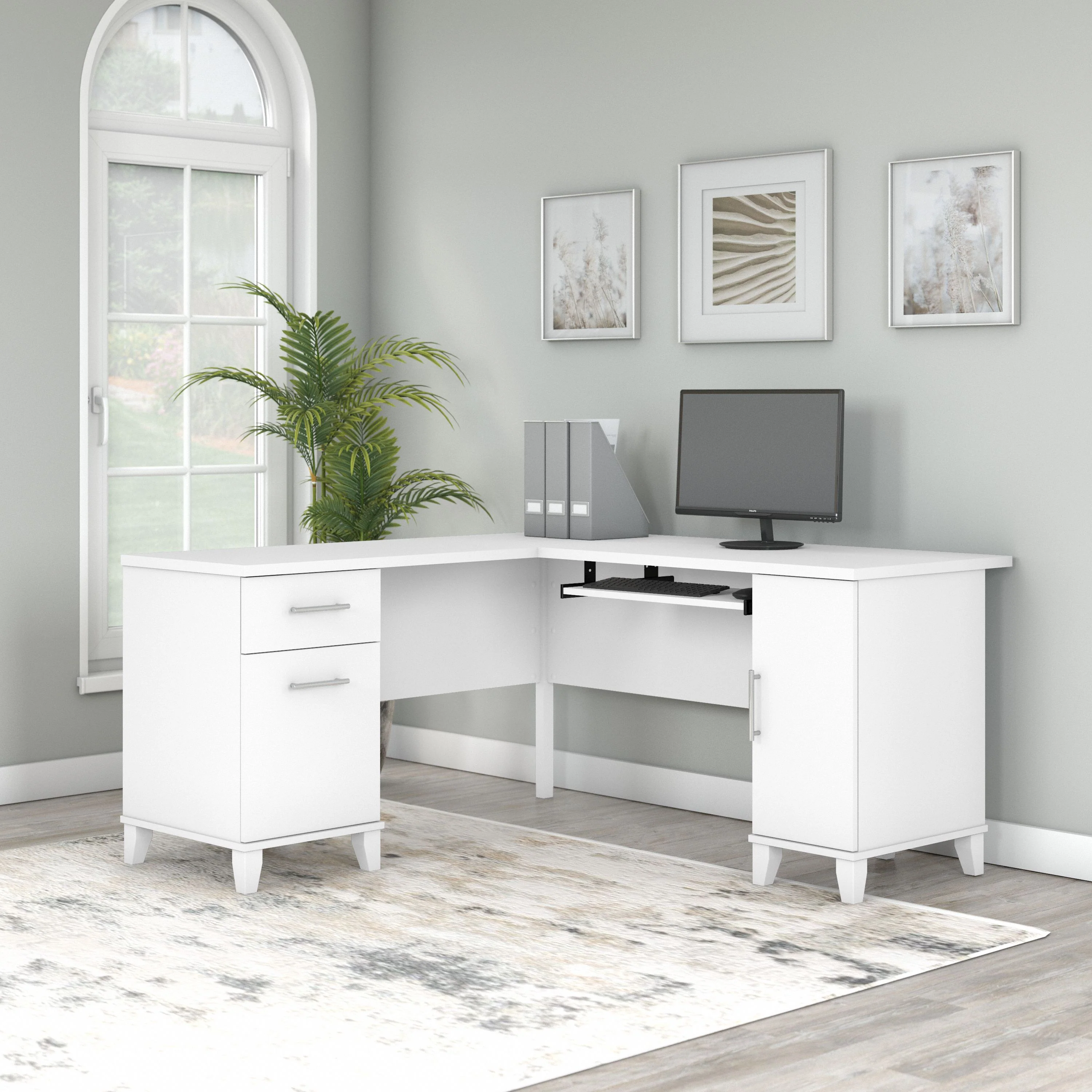 Somerset 60W L Shaped Desk with Storage