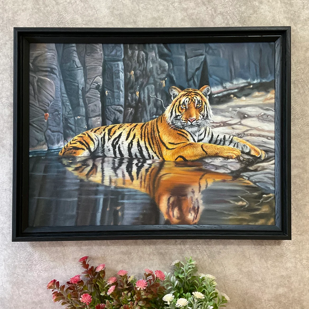 Tiger Handmade Oil Painting - Wildlife Wall Decor