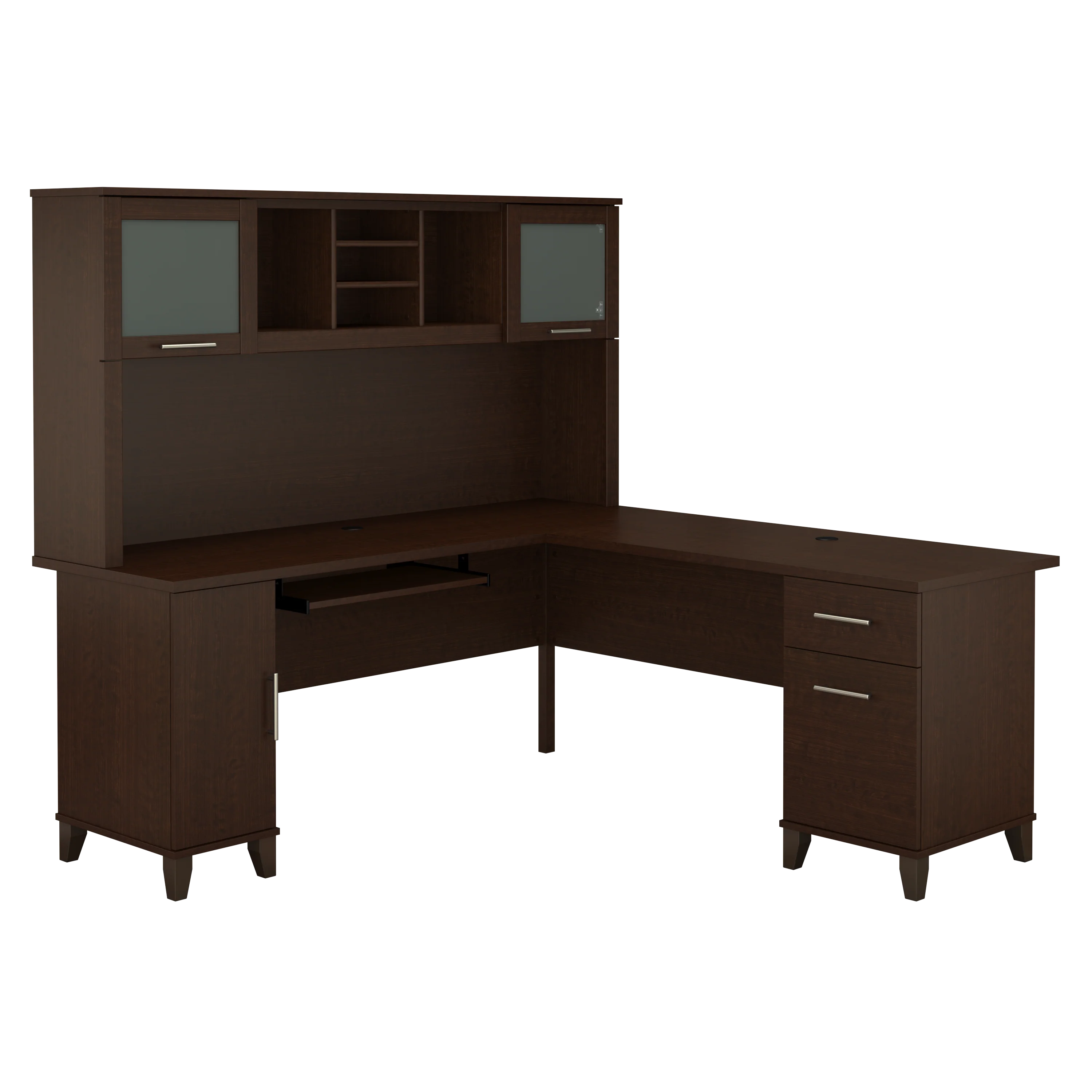 Somerset 72W L Shaped Desk with Hutch