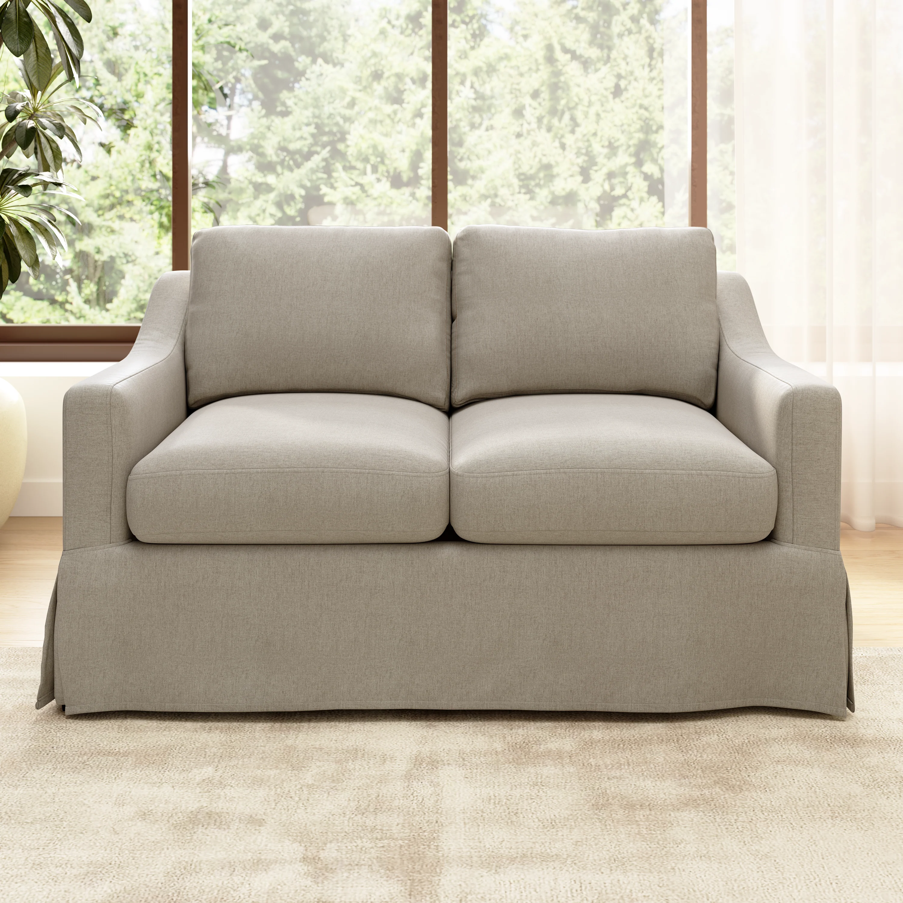 Bush Home Harper 57W Loveseat with Slipcover