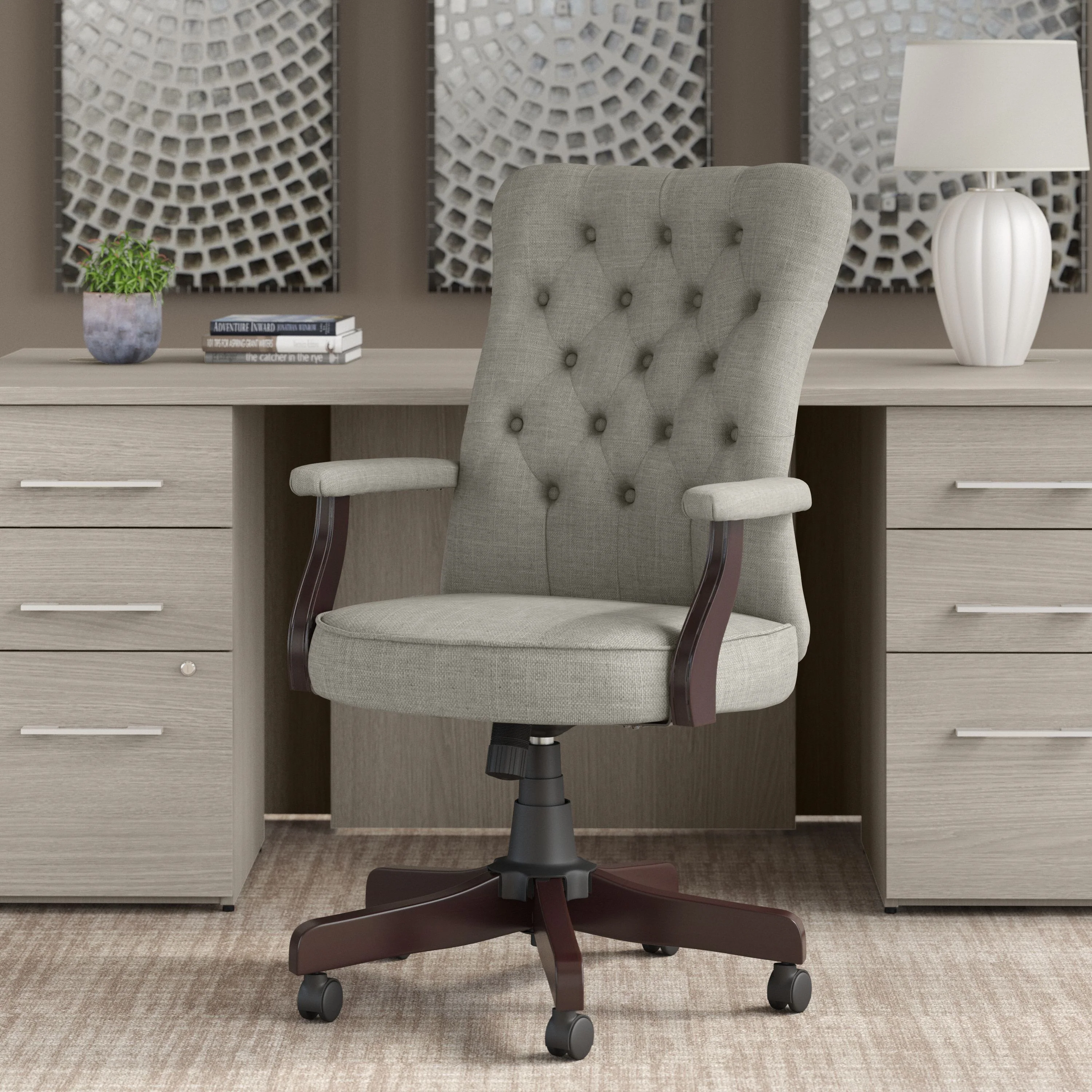 Arden Lane High Back Tufted Office Chair with Arms