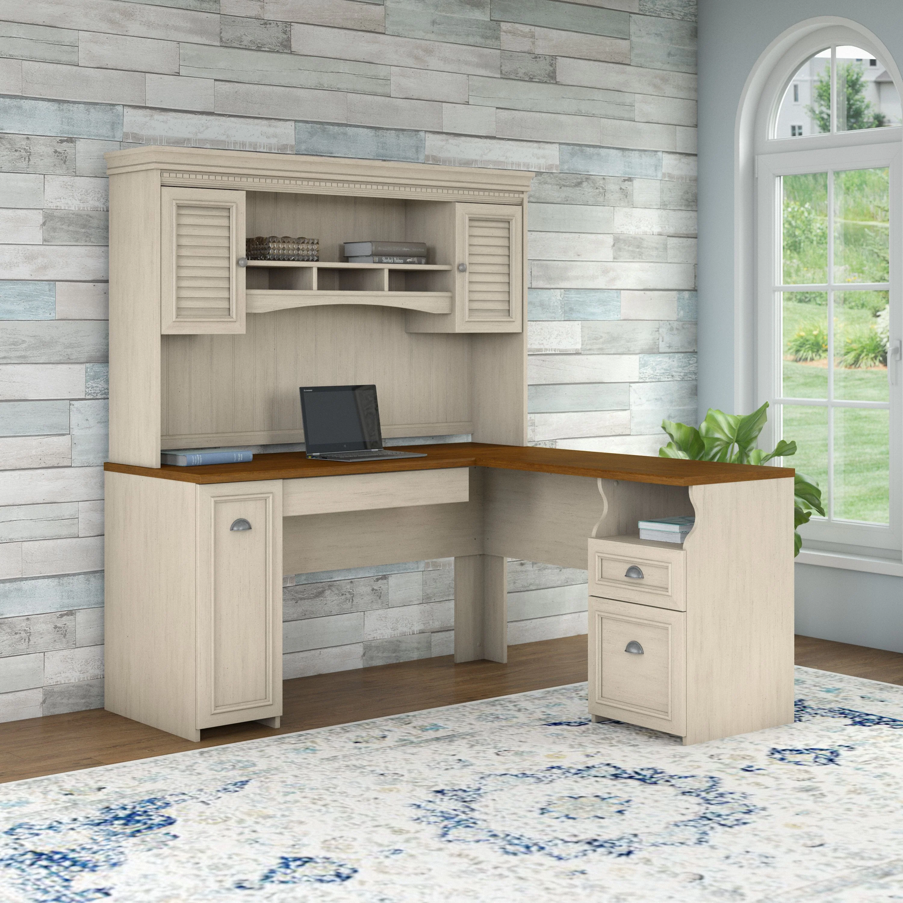 Fairview L Shaped Desk with Hutch