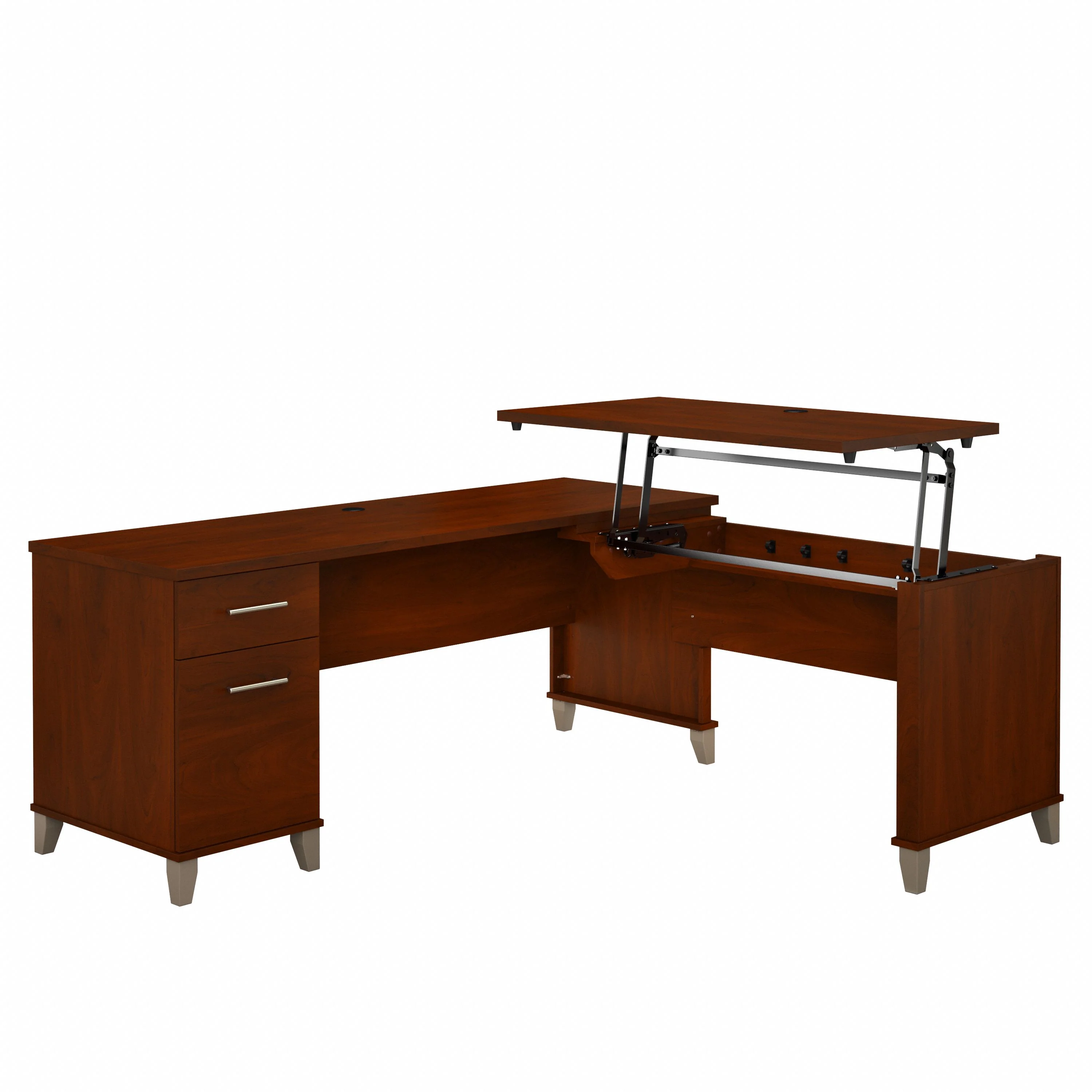 Somerset 72W 3 Position Sit to Stand L Shaped Desk
