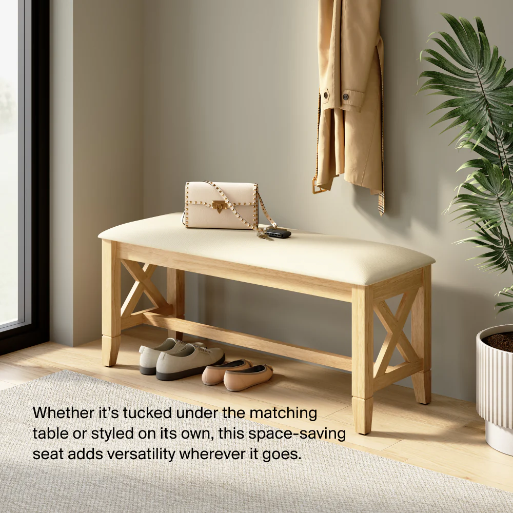 Bush Home Key West 44W Upholstered Bedroom Bench