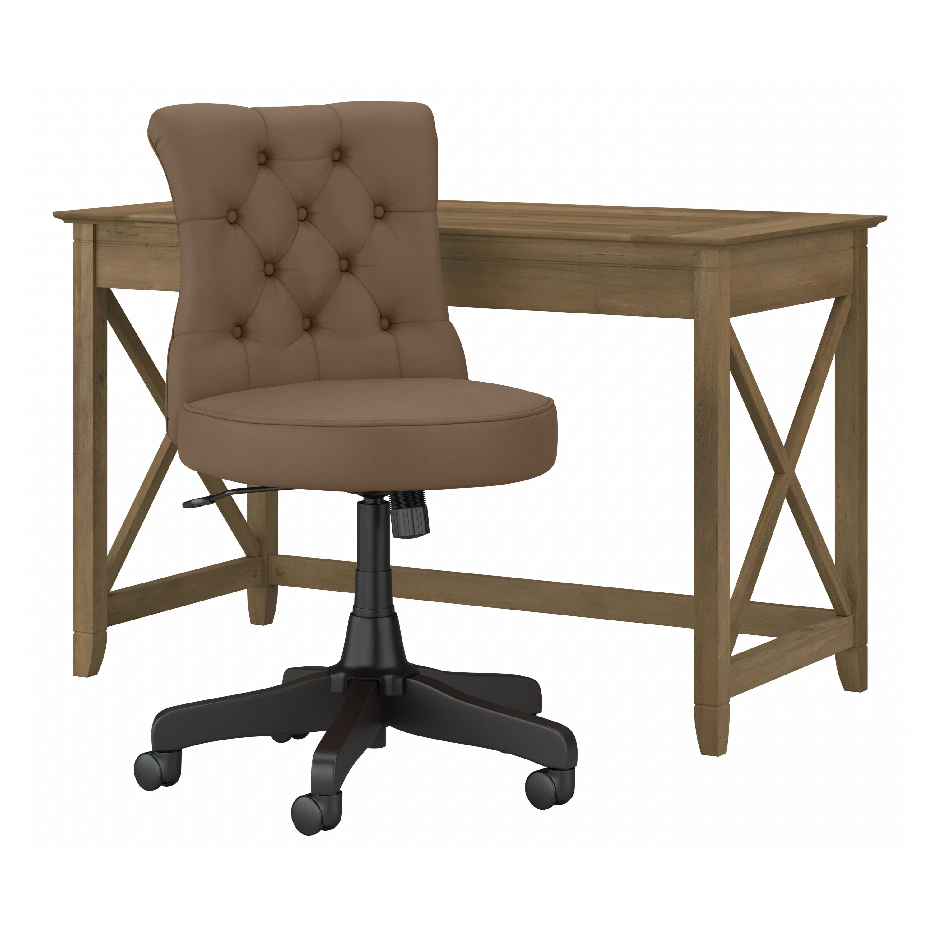 Key West 48W Writing Desk with Mid Back Tufted Office Chair