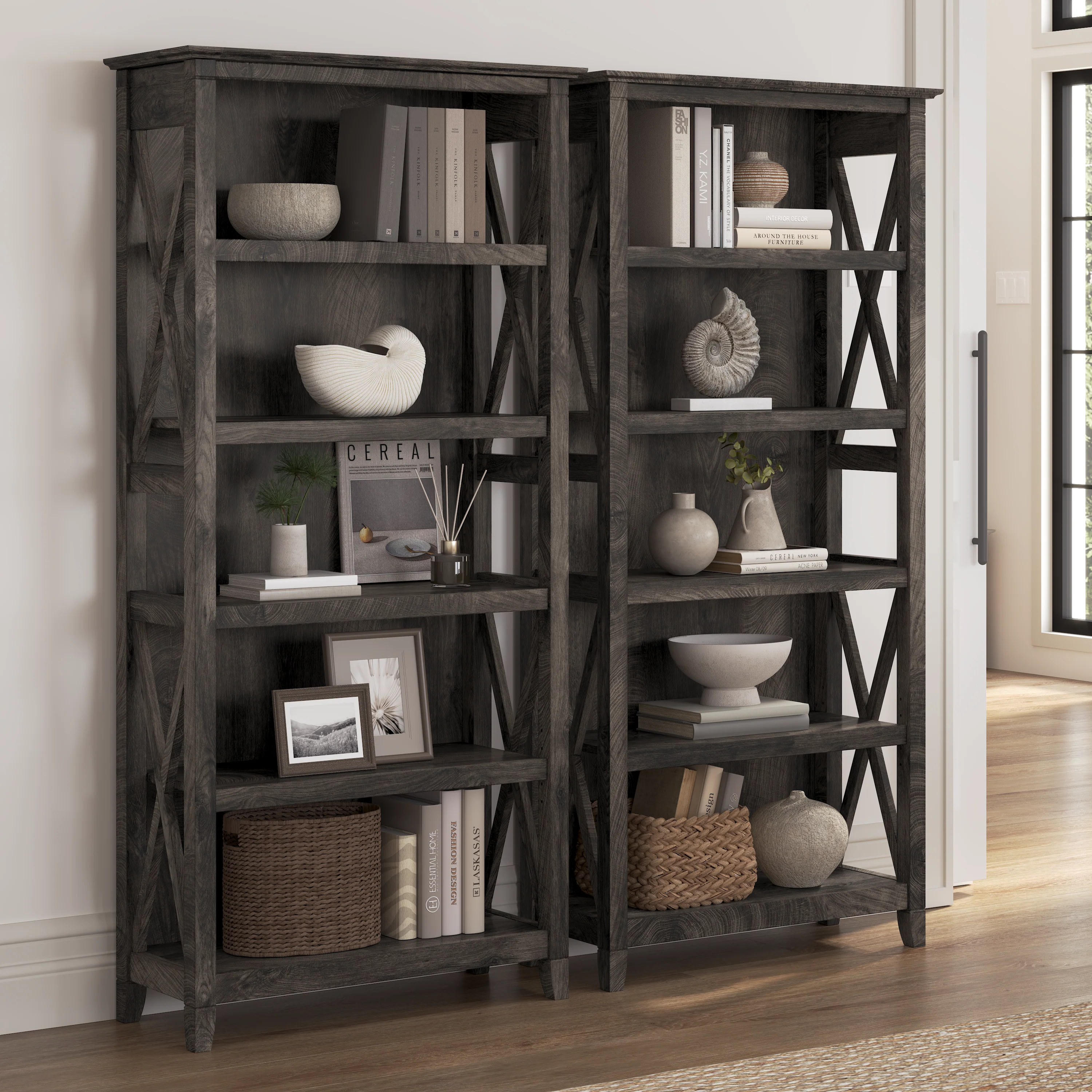 Key West 5 Shelf Bookcase Set