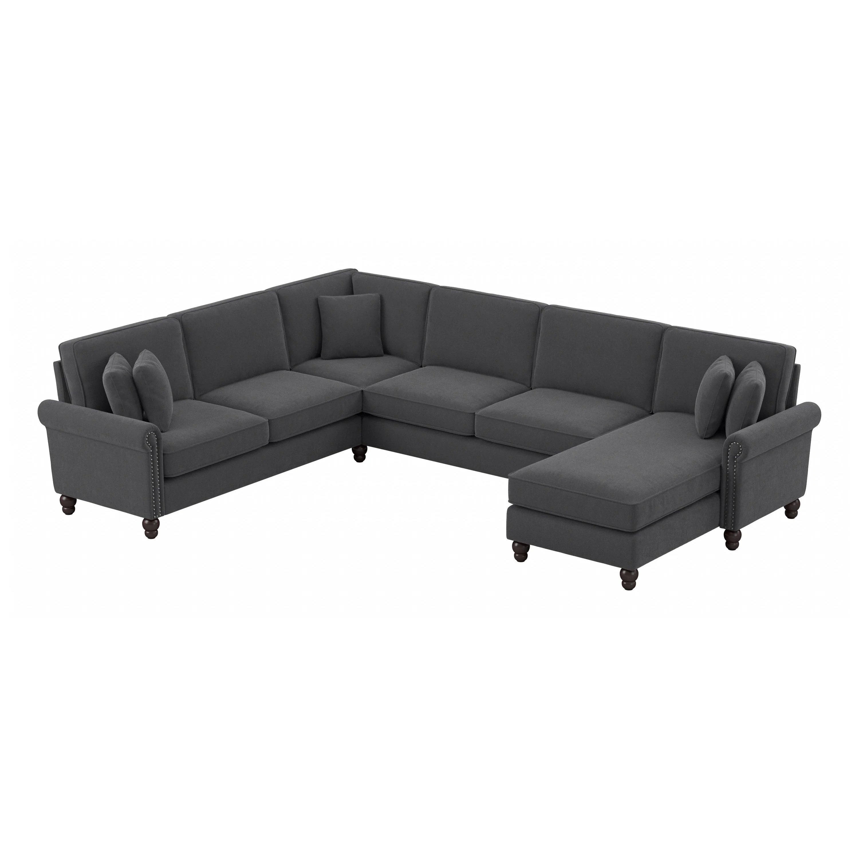 Coventry 128W U Shaped Sectional Couch with Reversible Chaise Lounge