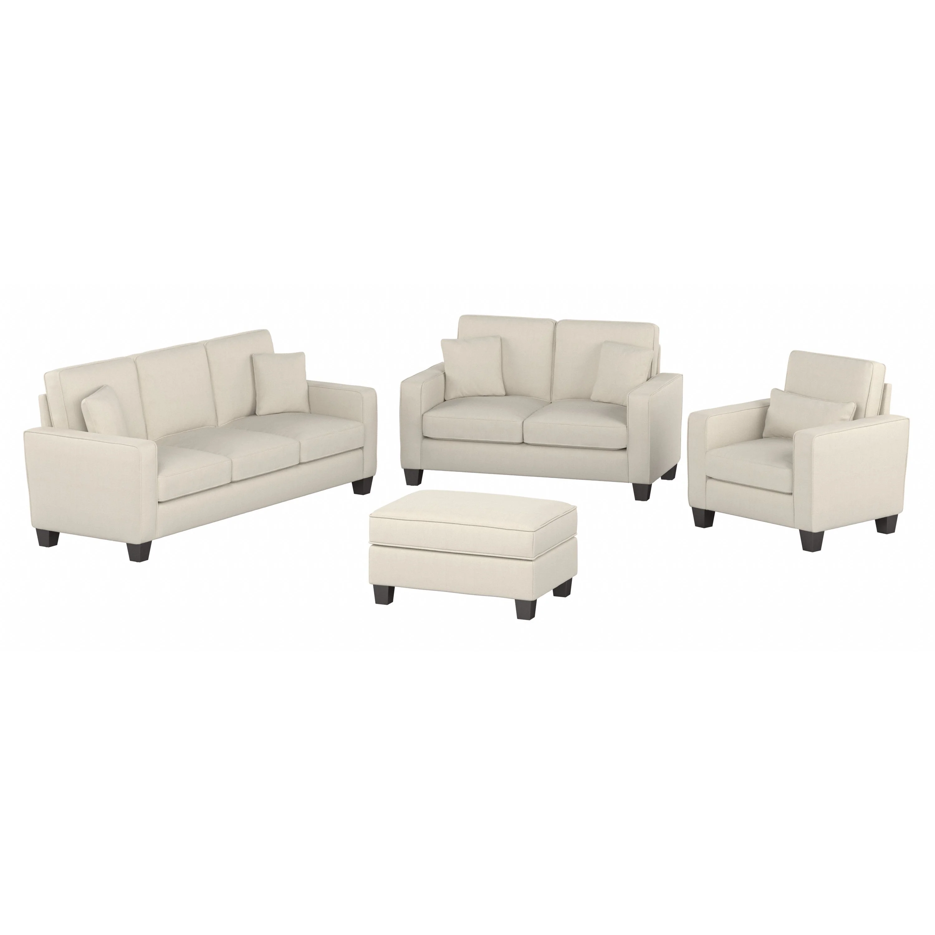 Stockton 85W Sofa with Loveseat, Accent Chair, and Ottoman