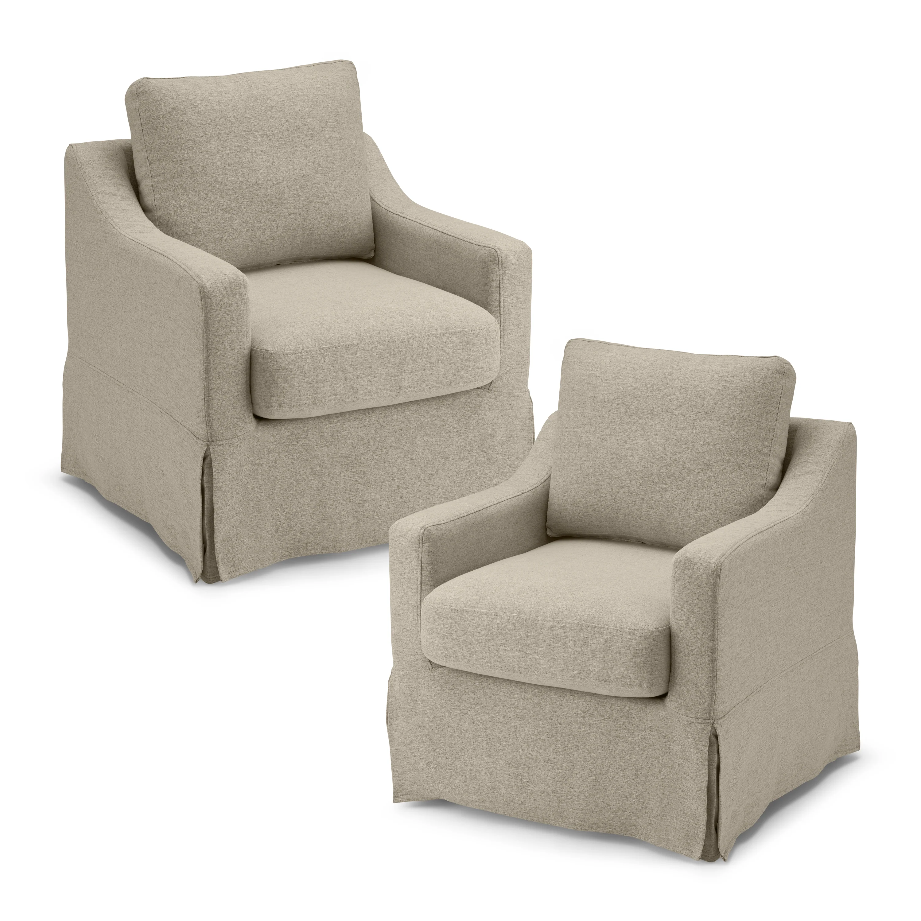 Bush Home Harper Swivel Accent Chairs with Slipcovers - Set of 2