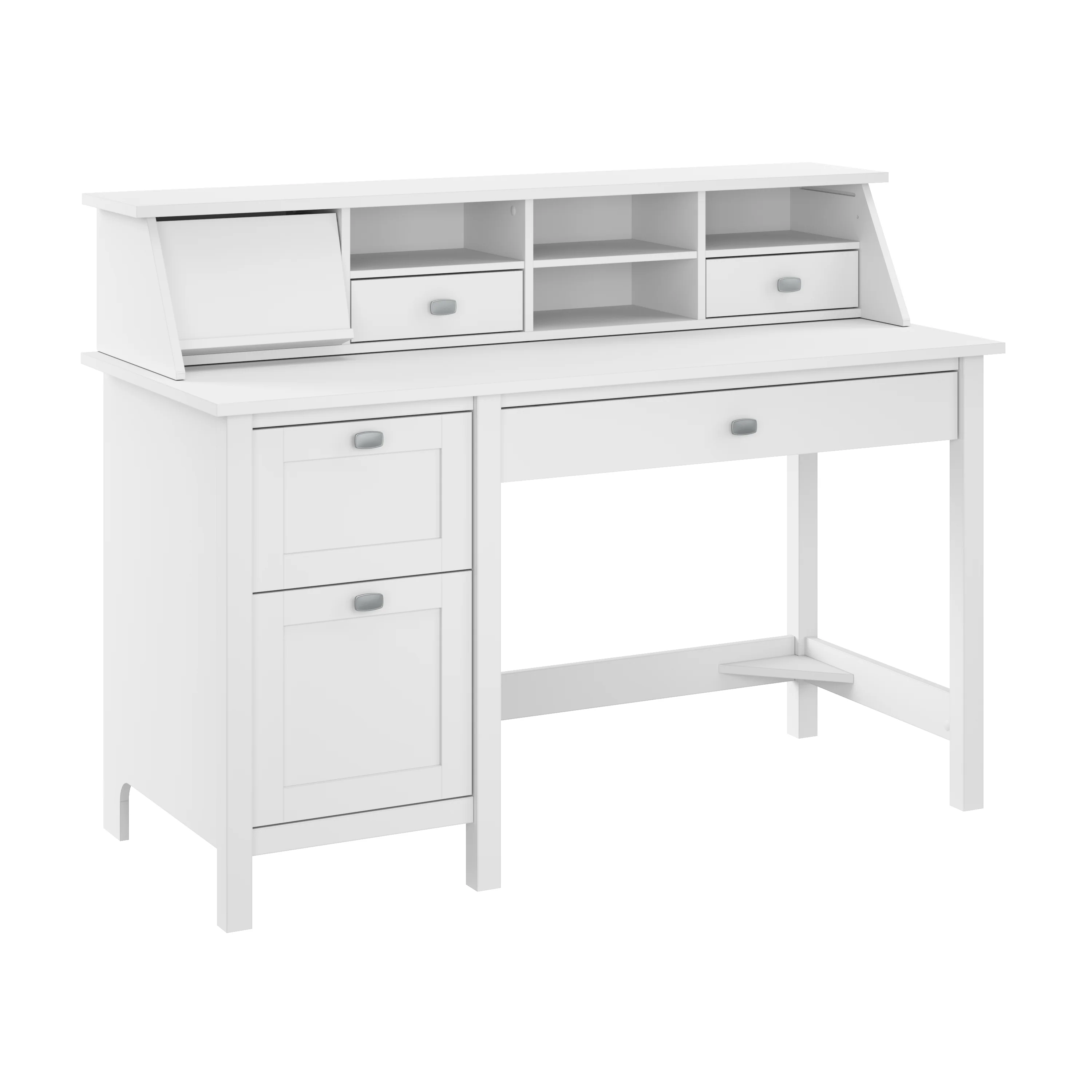 Broadview 54W Computer Desk with Drawers and Desktop Organizer
