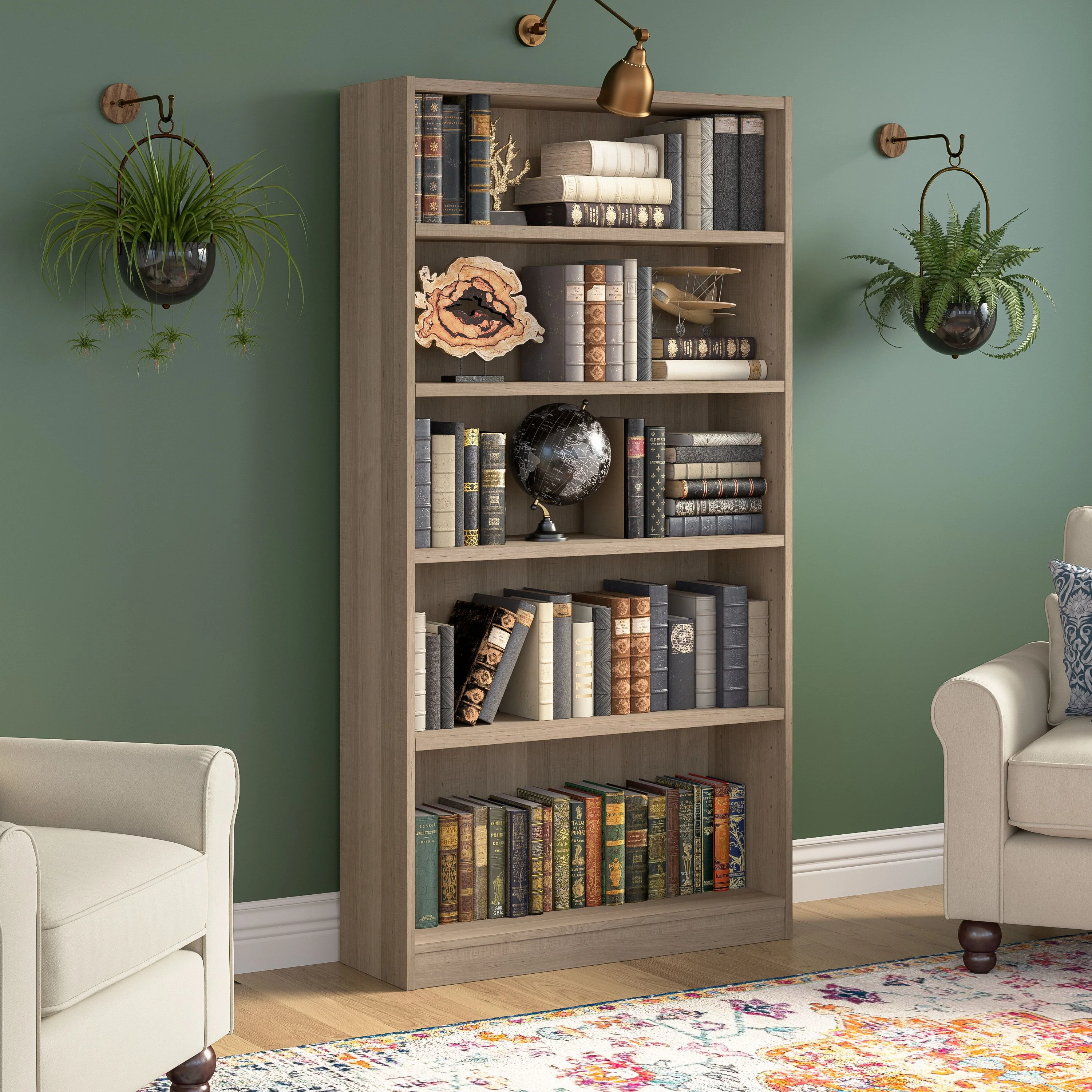 Universal Tall 5 Shelf Bookcase