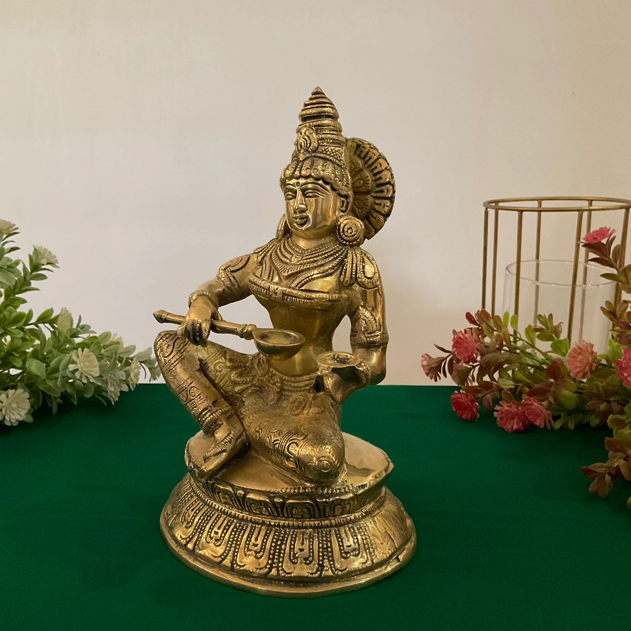 Annapurna Statue Brass - 10 Inch Annapoorna Goddess of Food