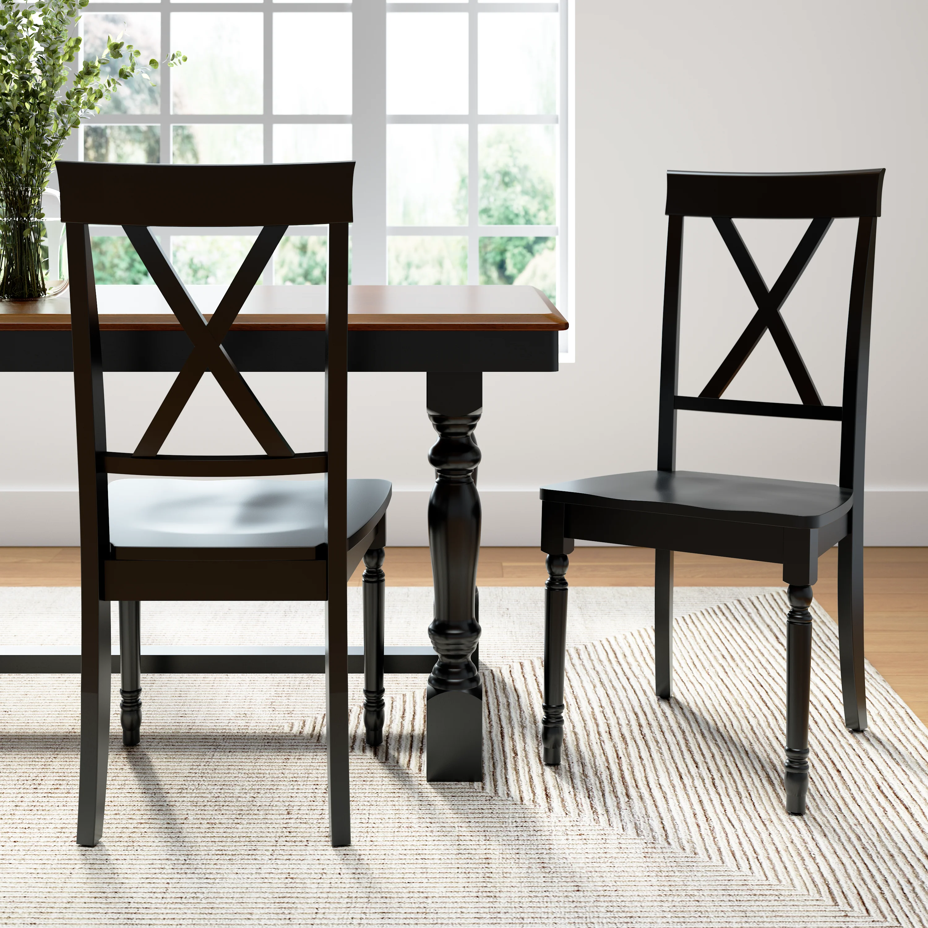 Sterling Cross Back Dining Chairs - Set of 2