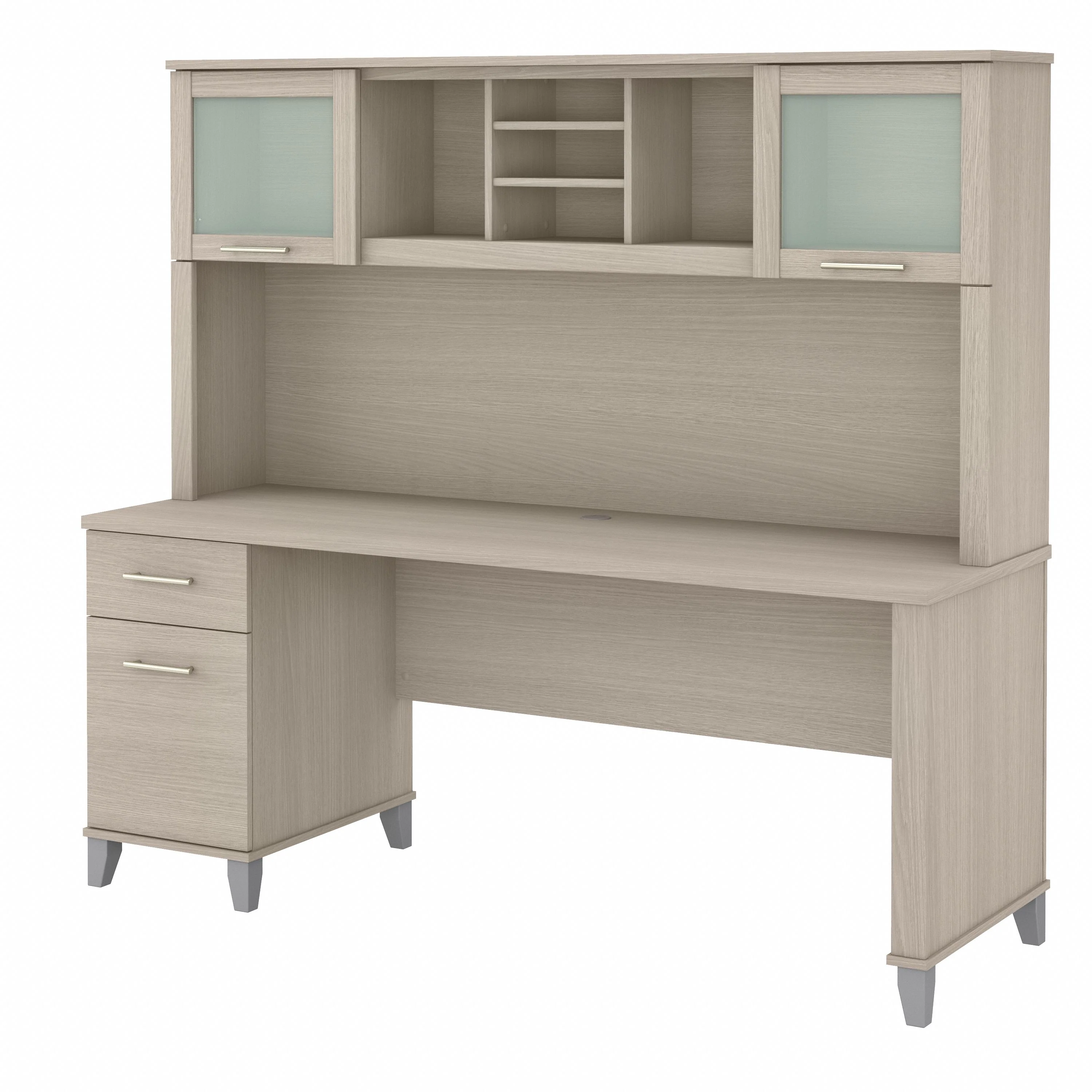 Somerset 72W Office Desk with Drawers and Hutch