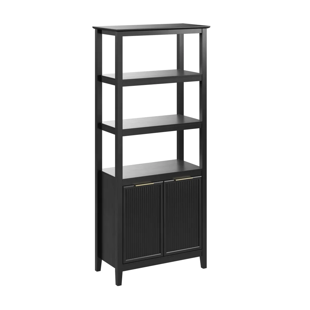 Bush Home Camille Fluted 5 Shelf Bookcase with Doors
