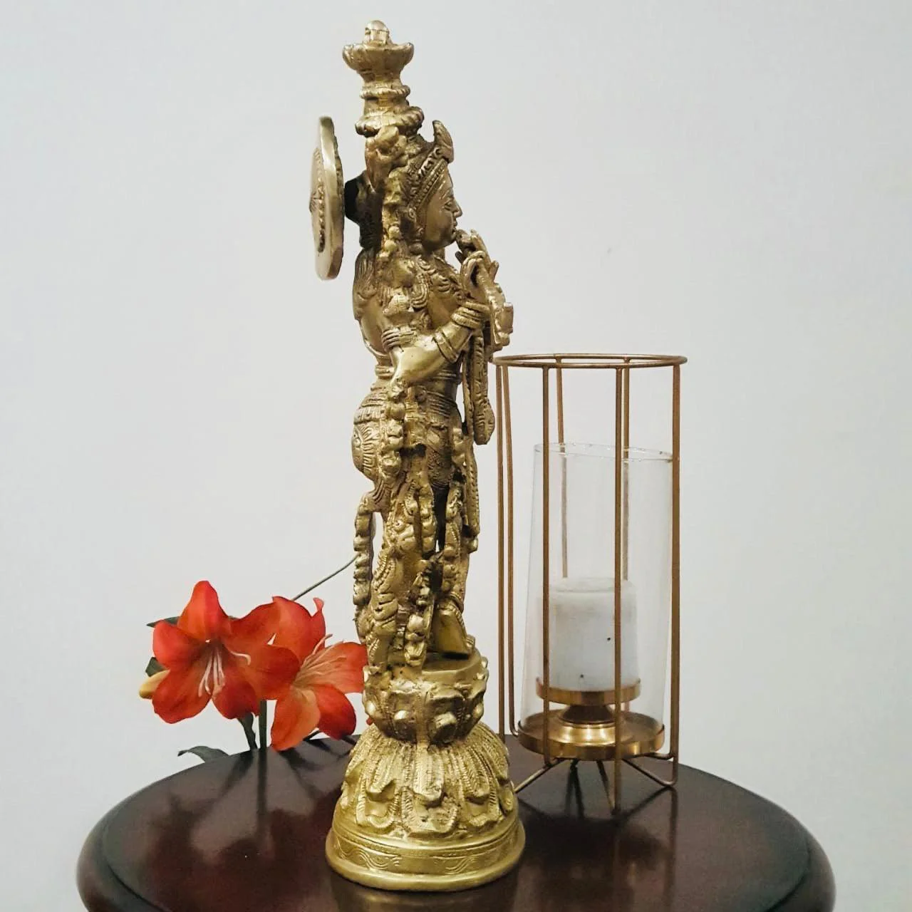 20 Inches Lord Krishna Brass Idol - Krishna Statue For Home - Decorative Figurine