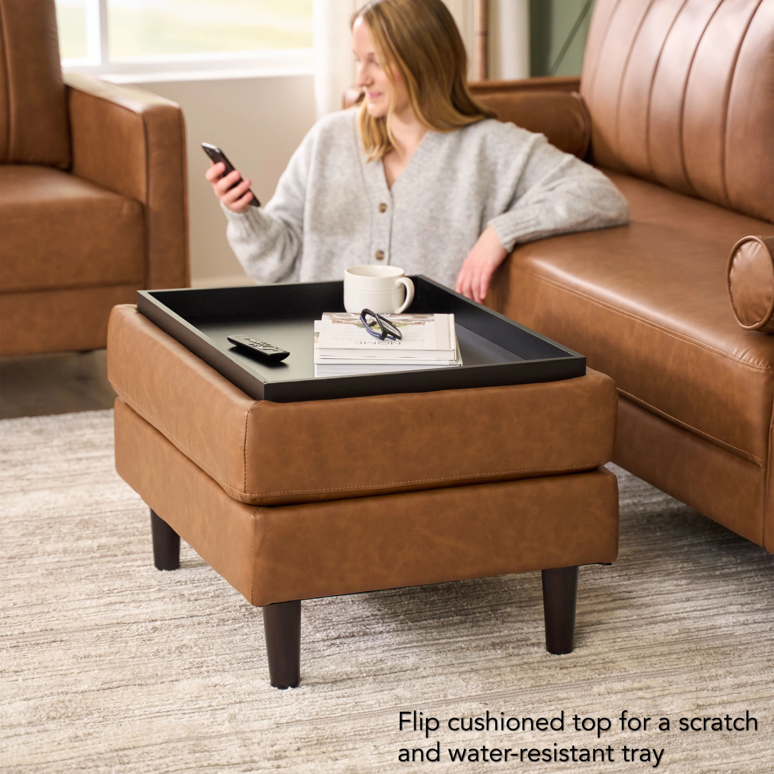 Bush Home Max Storage Ottoman with Tray