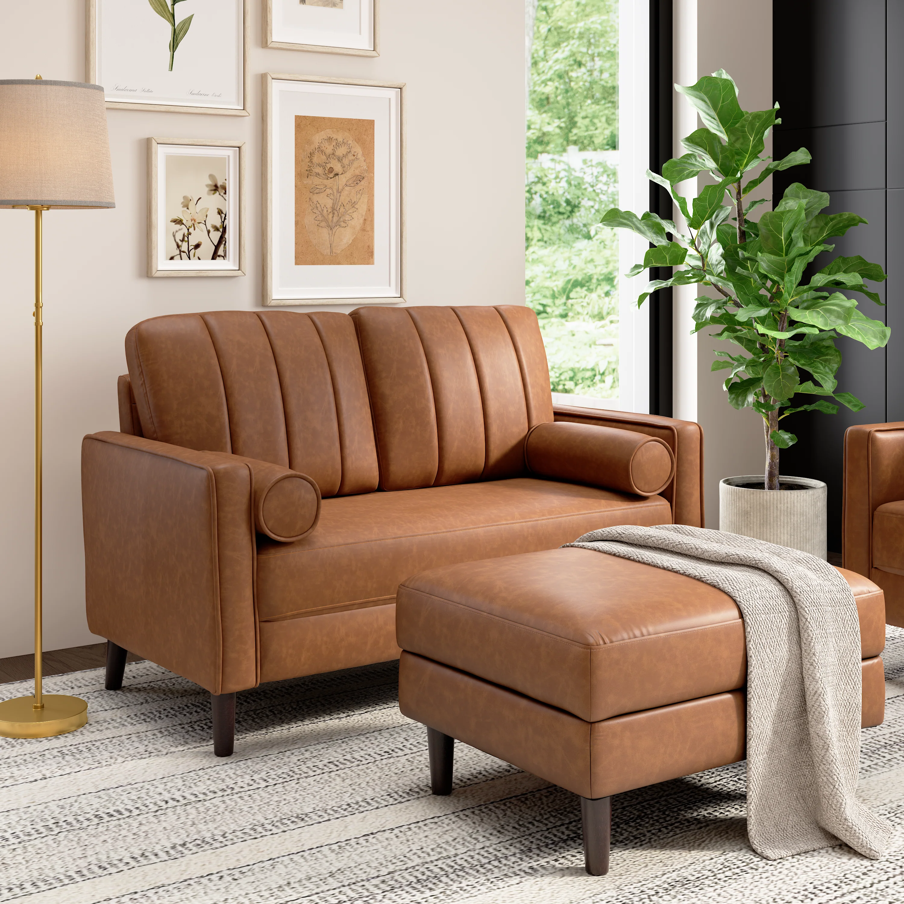 Bush Home Max 54W Loveseat and Storage Ottoman