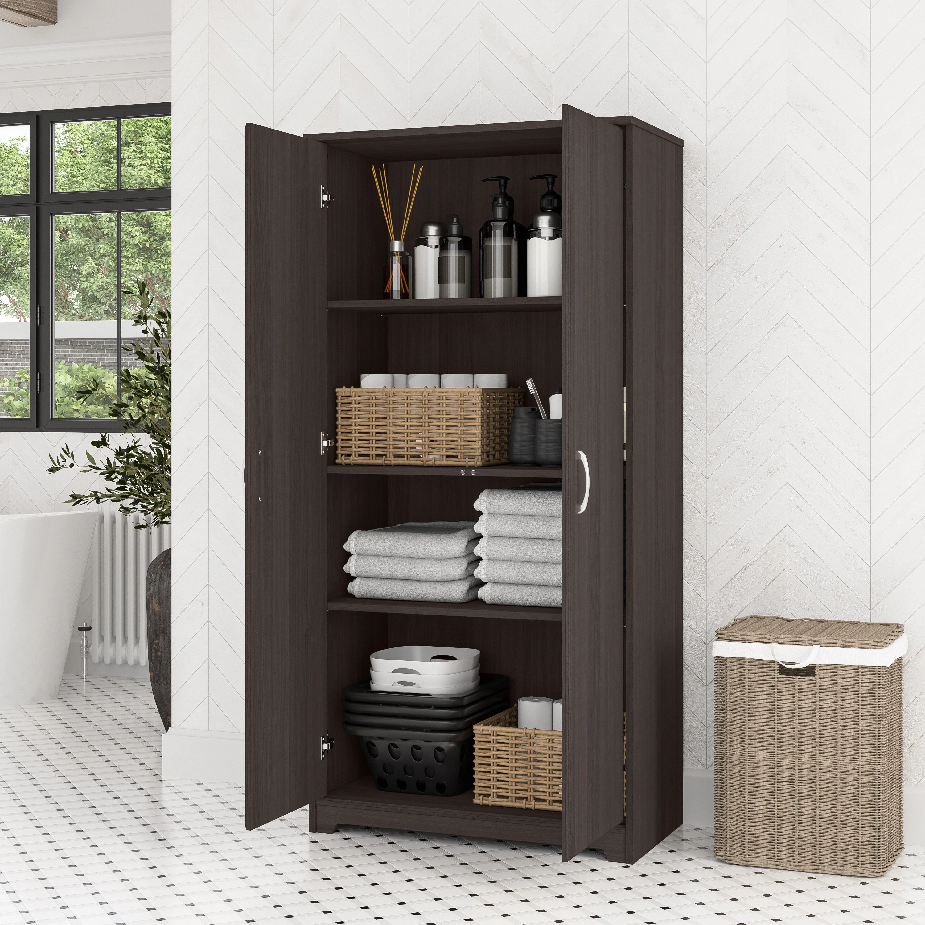 Cabot Tall Storage Cabinet with Doors