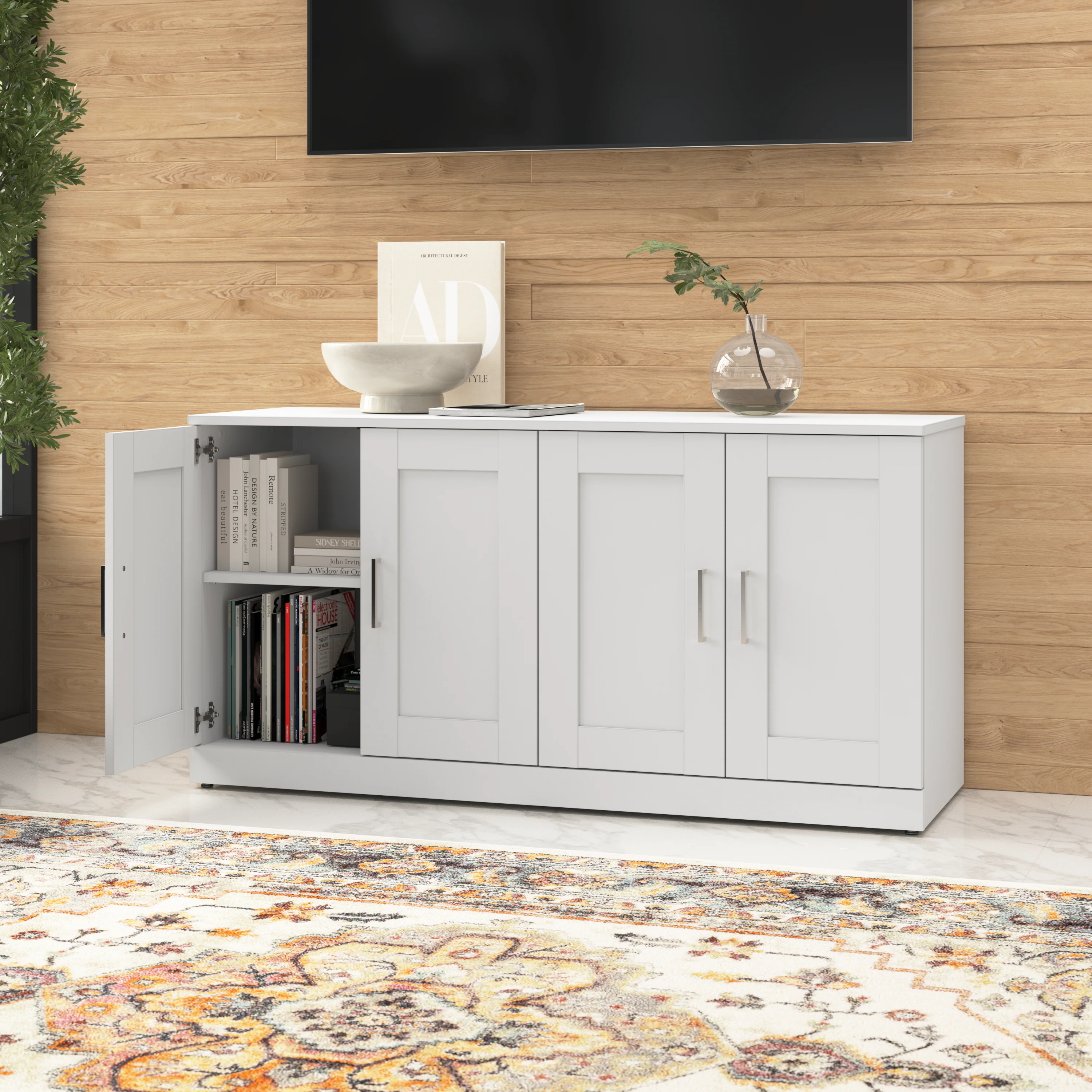 Hampton Heights 60W Bookshelf with Doors