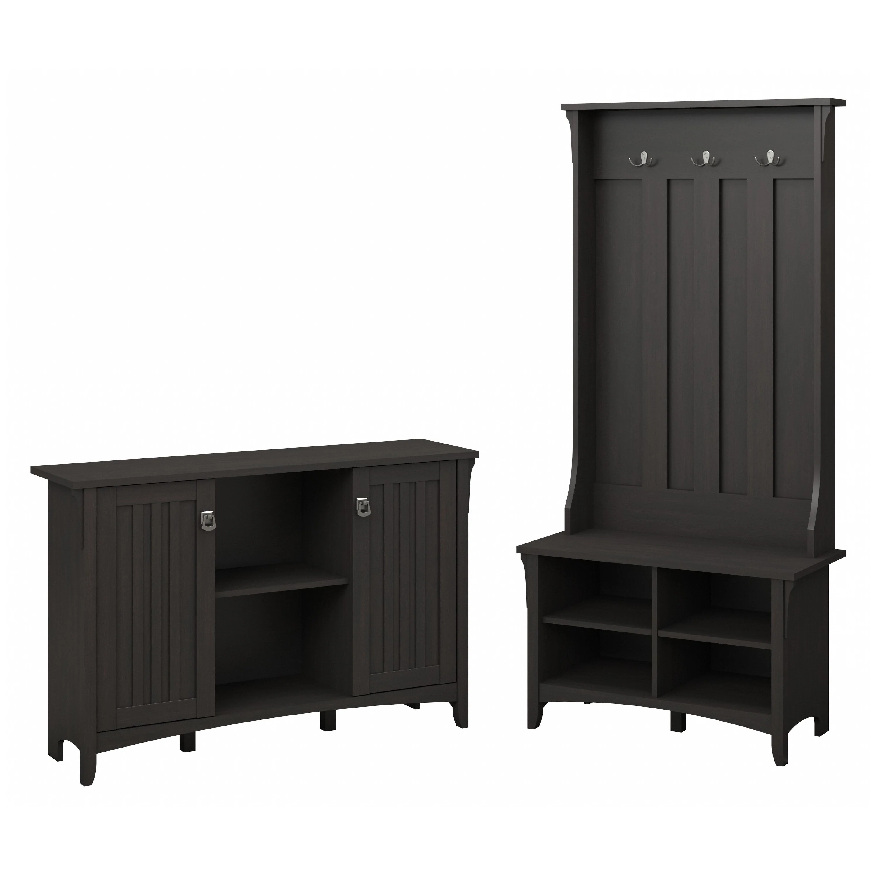 Salinas Entryway Storage Set with Hall Tree, Shoe Bench and Accent Cabinet