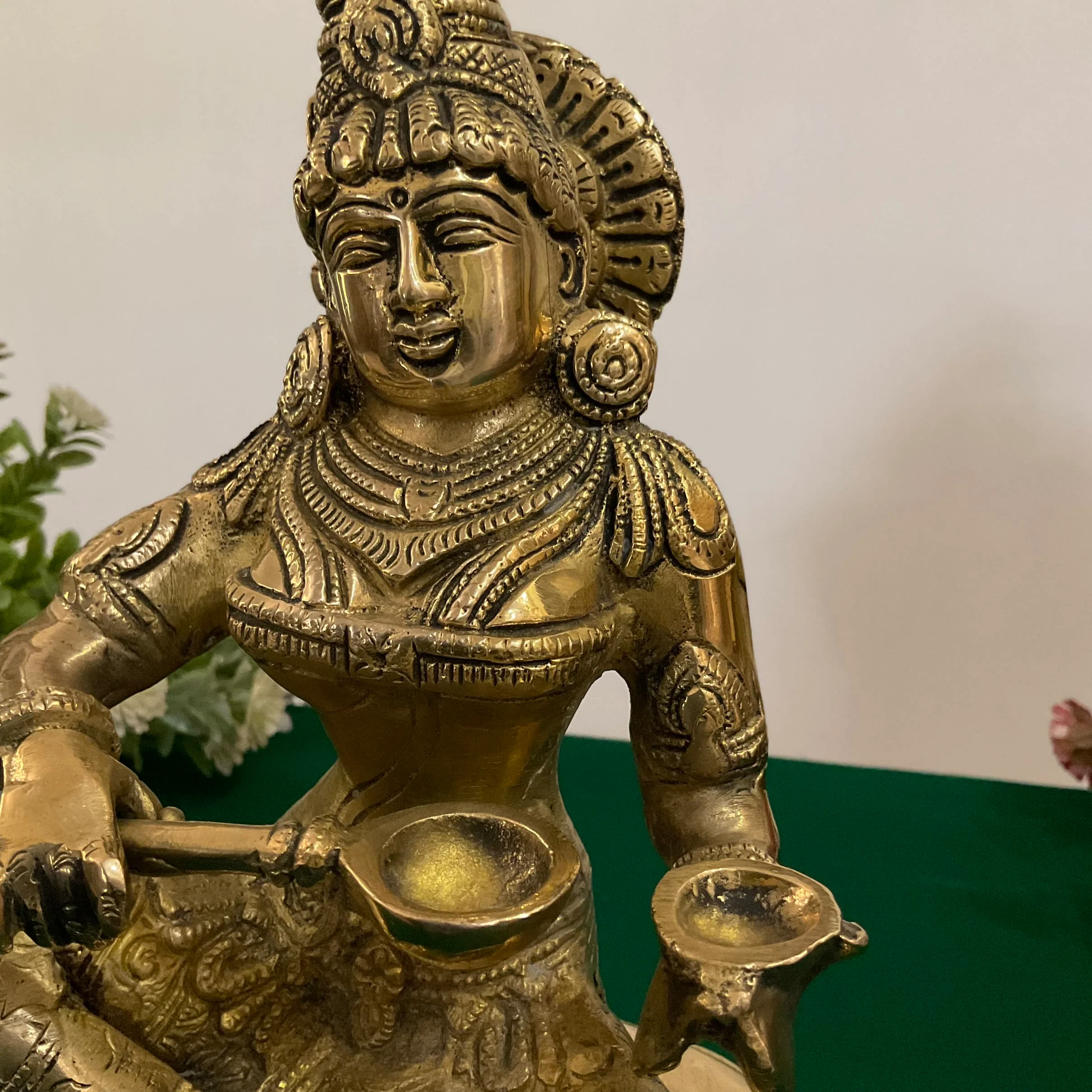 Annapurna Statue Brass - 10 Inch Annapoorna Goddess of Food
