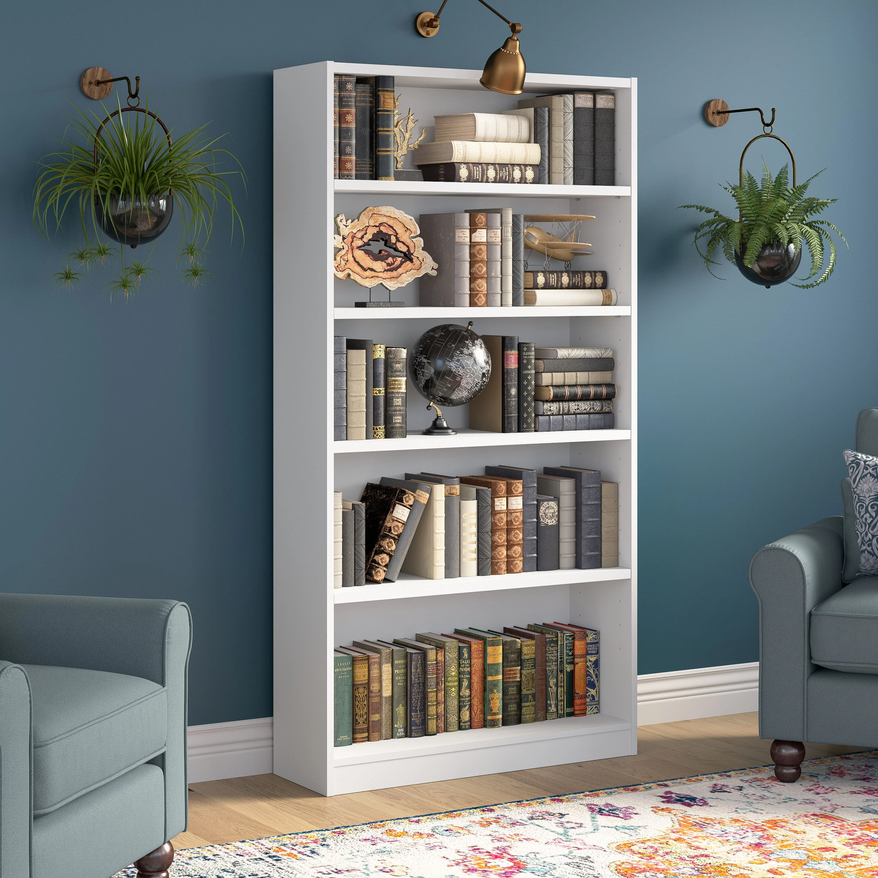 Universal Tall 5 Shelf Bookcase