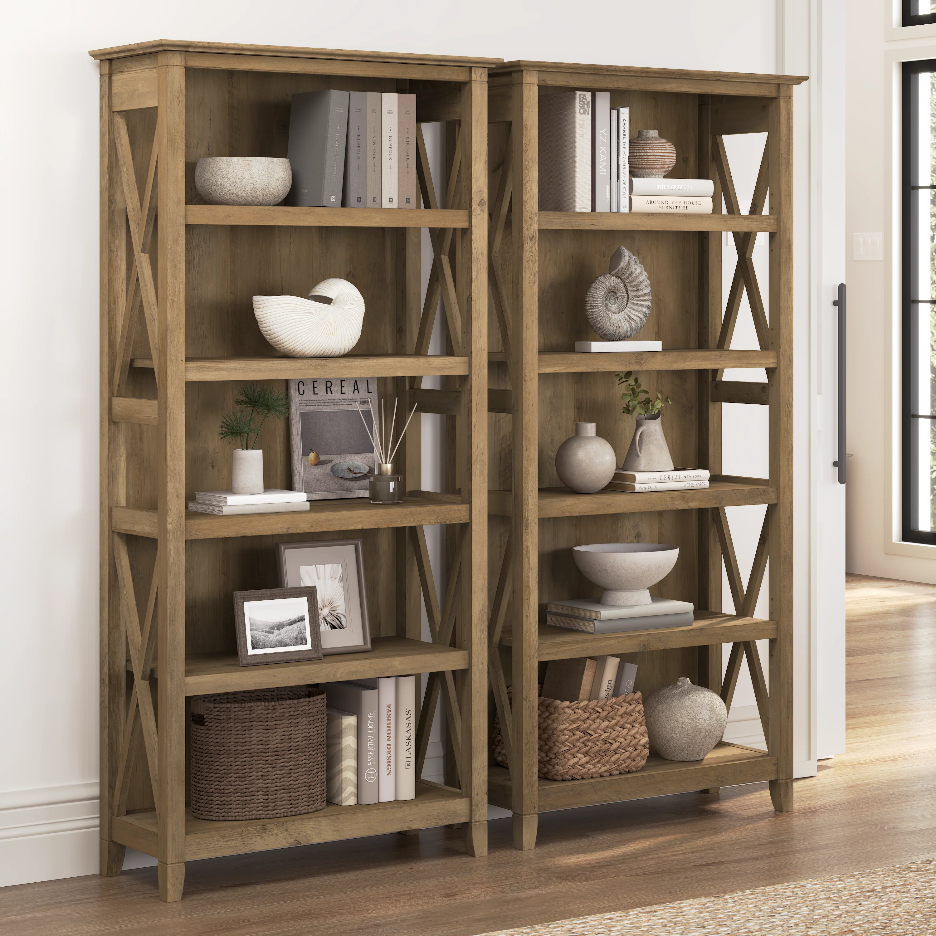 Key West 5 Shelf Bookcase Set