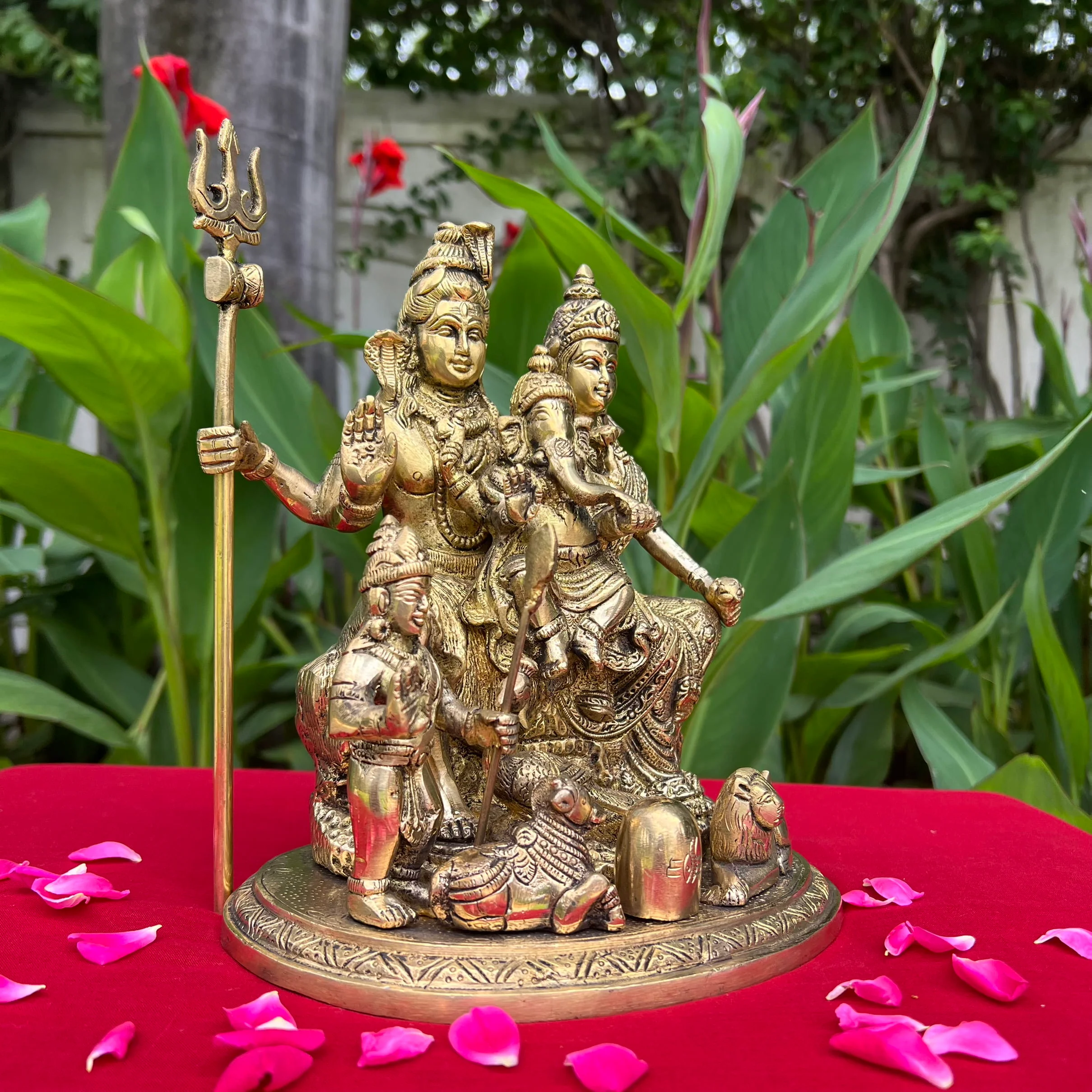 Shiv Parivar Brass Idol -  Hindu God Statue - Decorative Murti