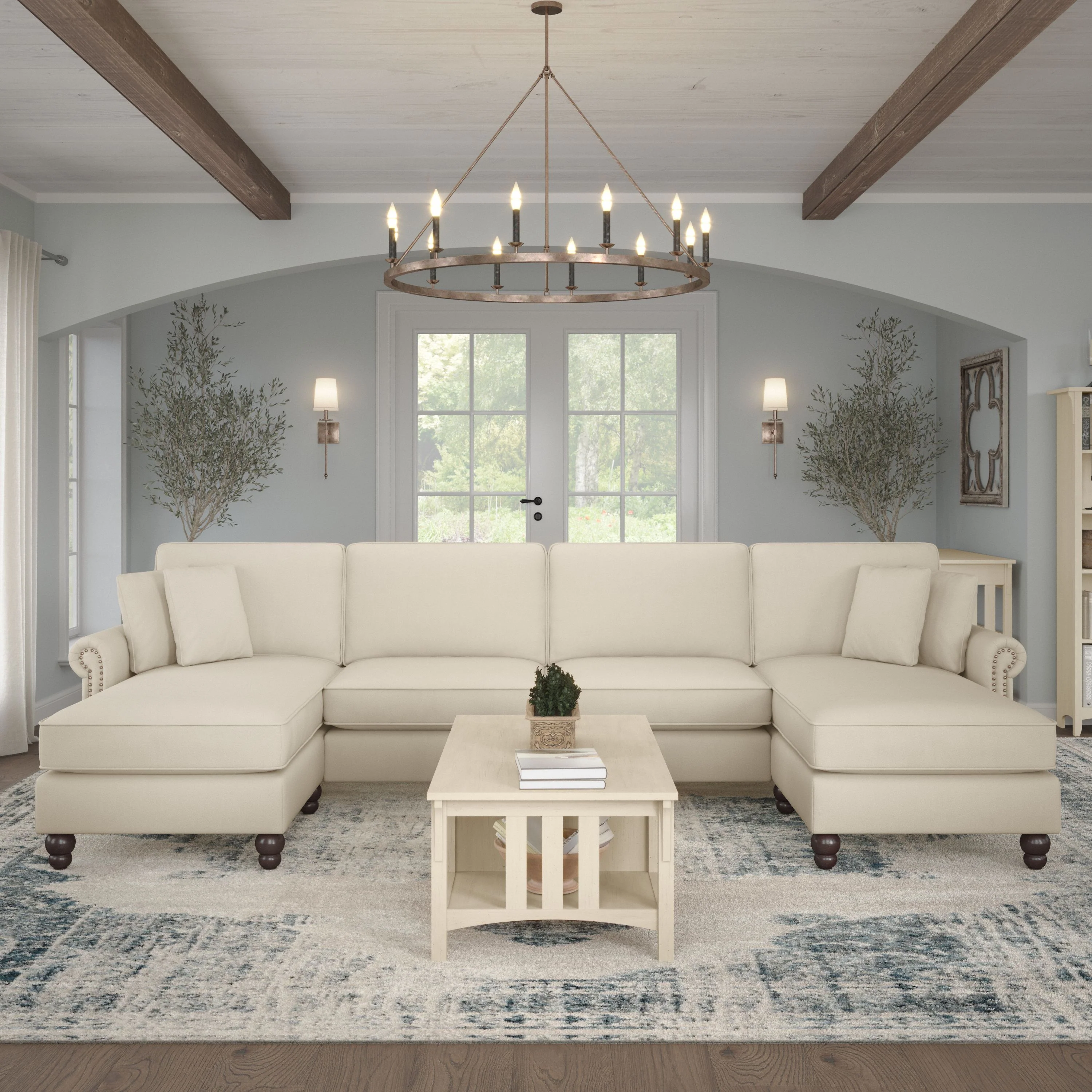 Coventry 131W Sectional Couch with Double Chaise Lounge