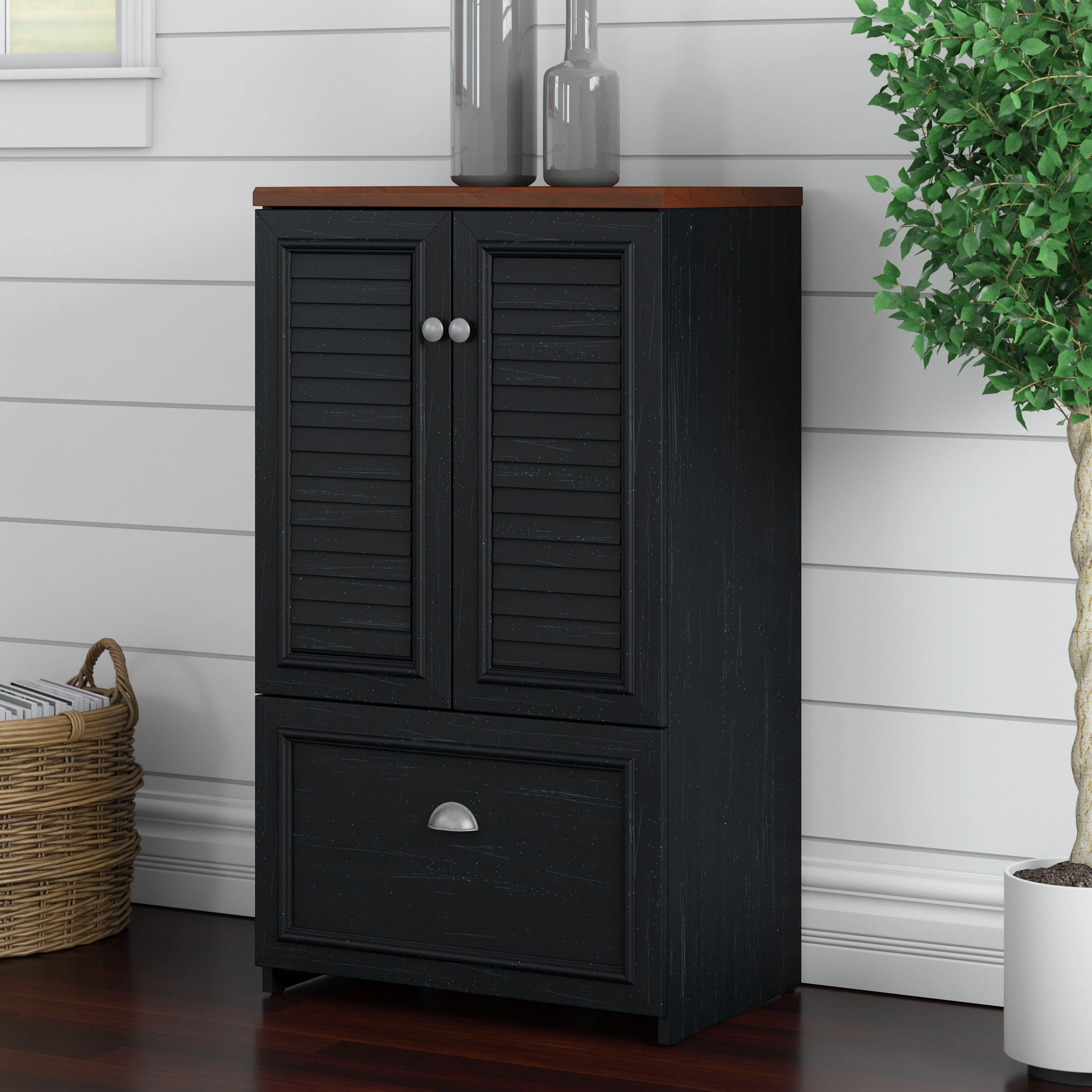 Fairview 2 Door Storage Cabinet with File Drawer