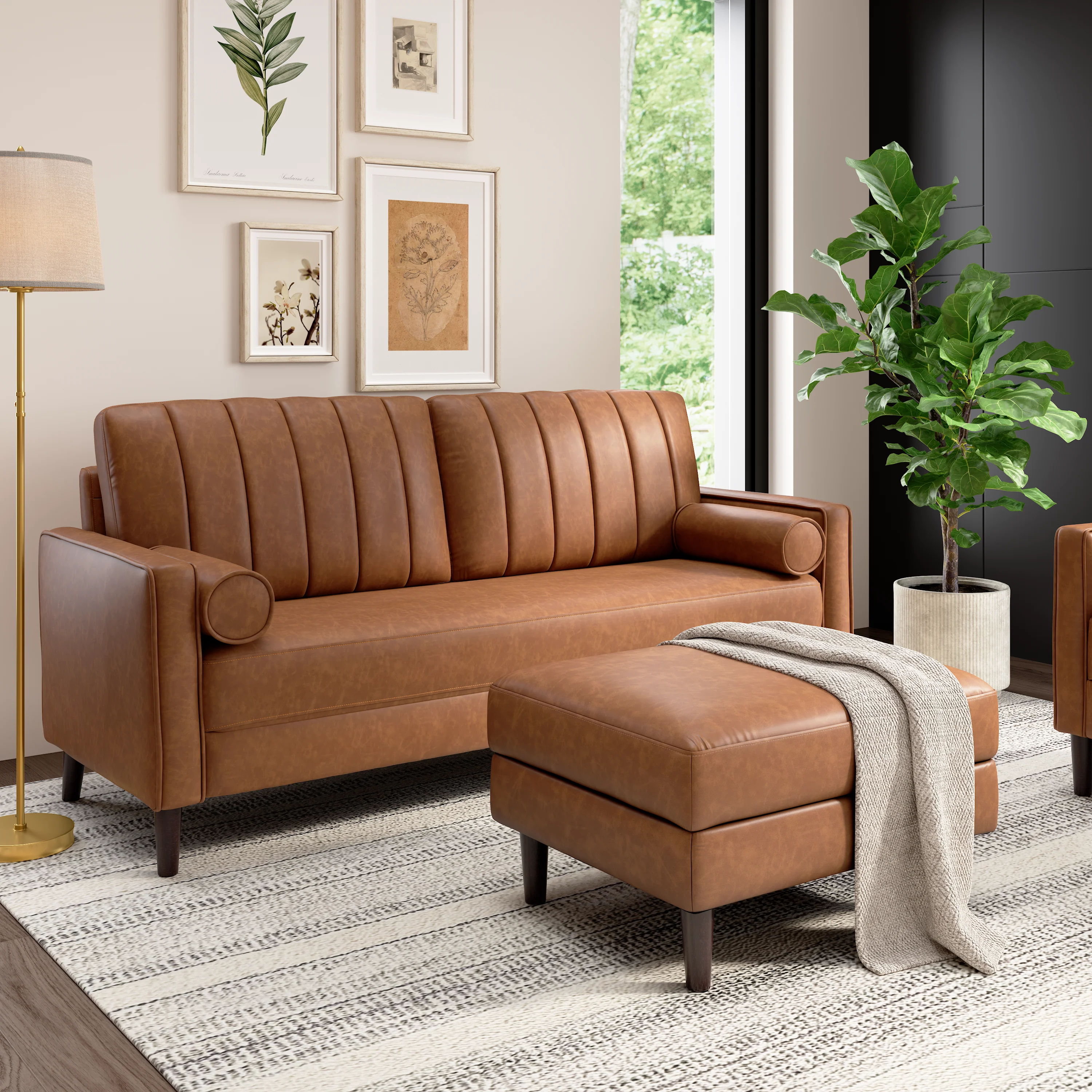 Bush Home Max 77W Sofa and Storage Ottoman