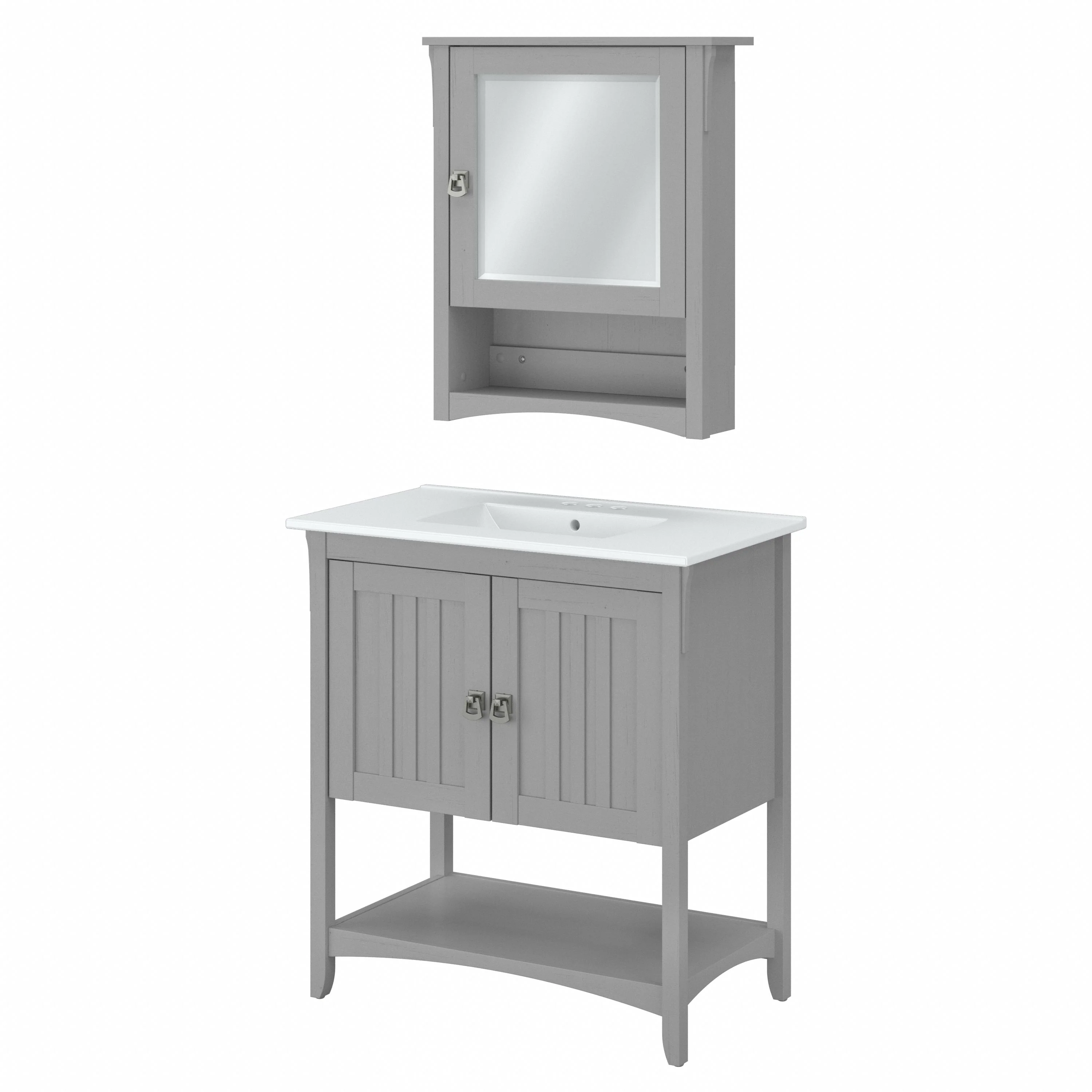 Salinas 32W Bathroom Vanity Sink and Medicine Cabinet with Mirror