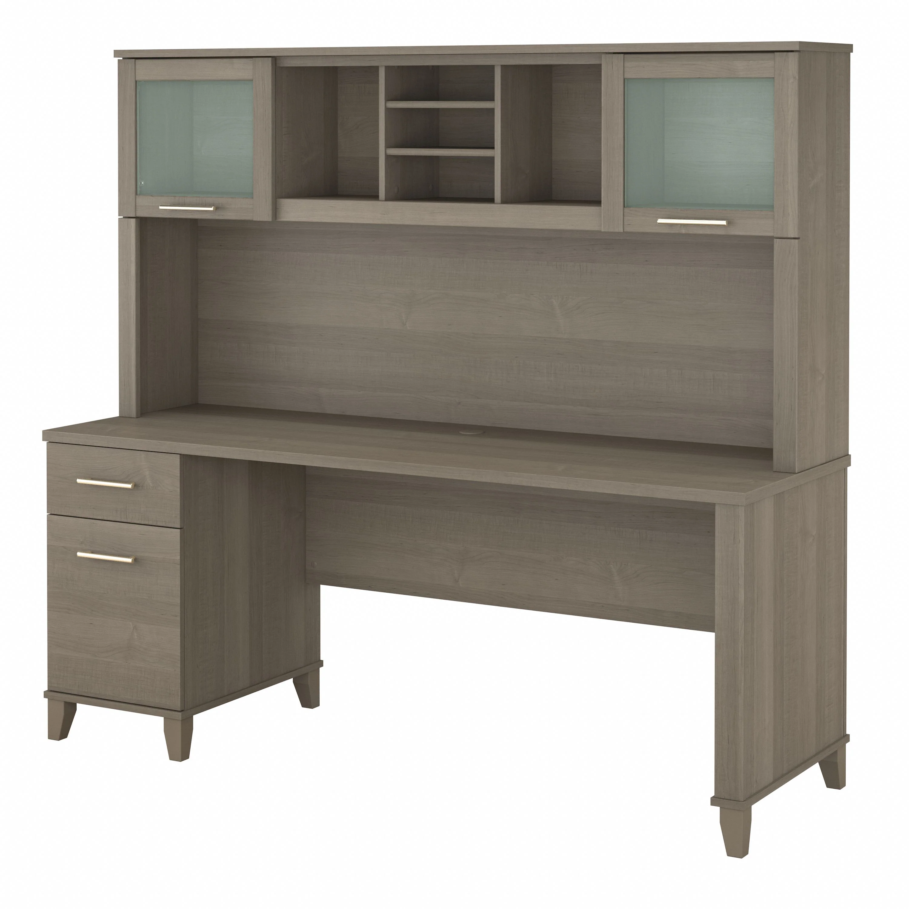 Somerset 72W Office Desk with Drawers and Hutch