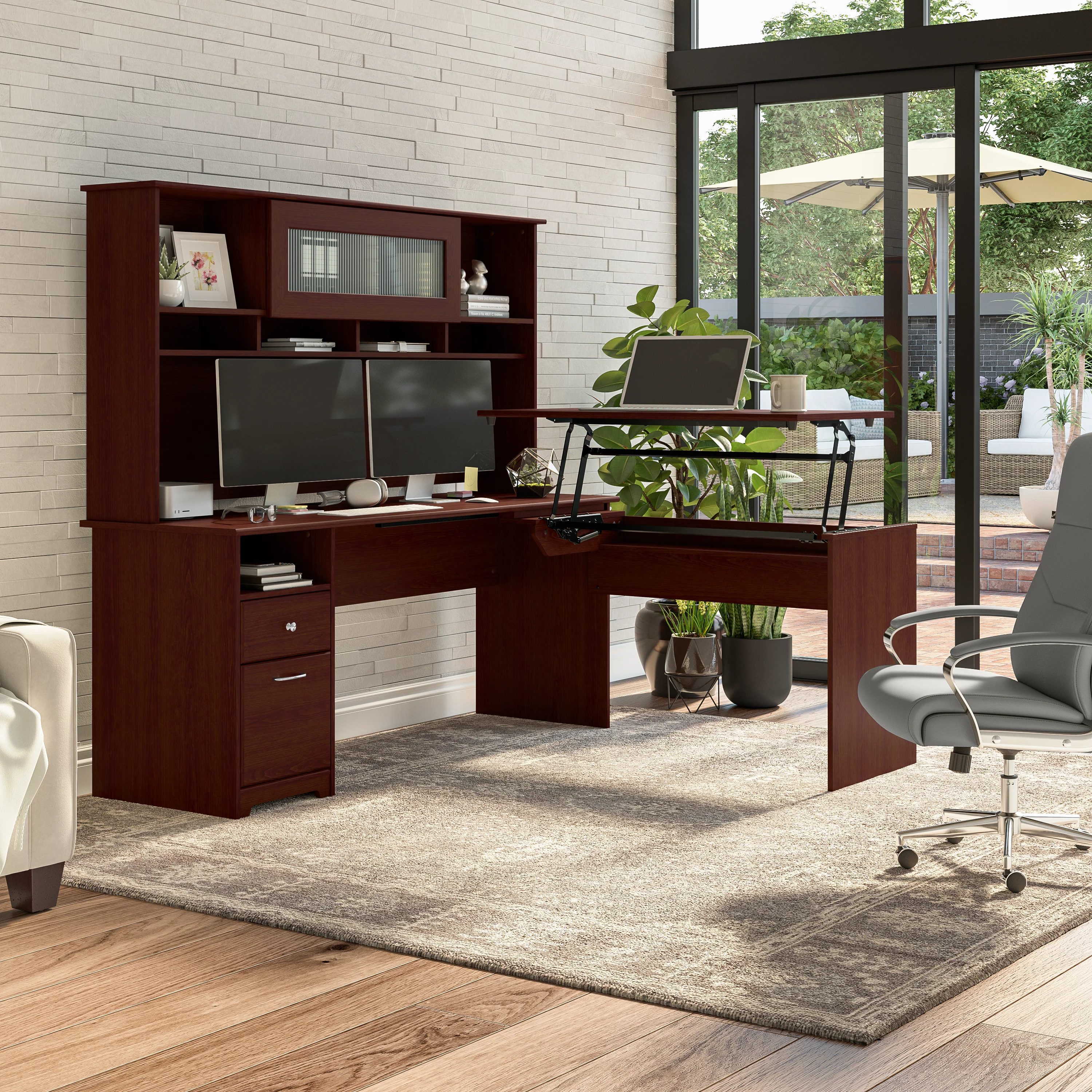Cabot 72W Computer Desk with Drawers