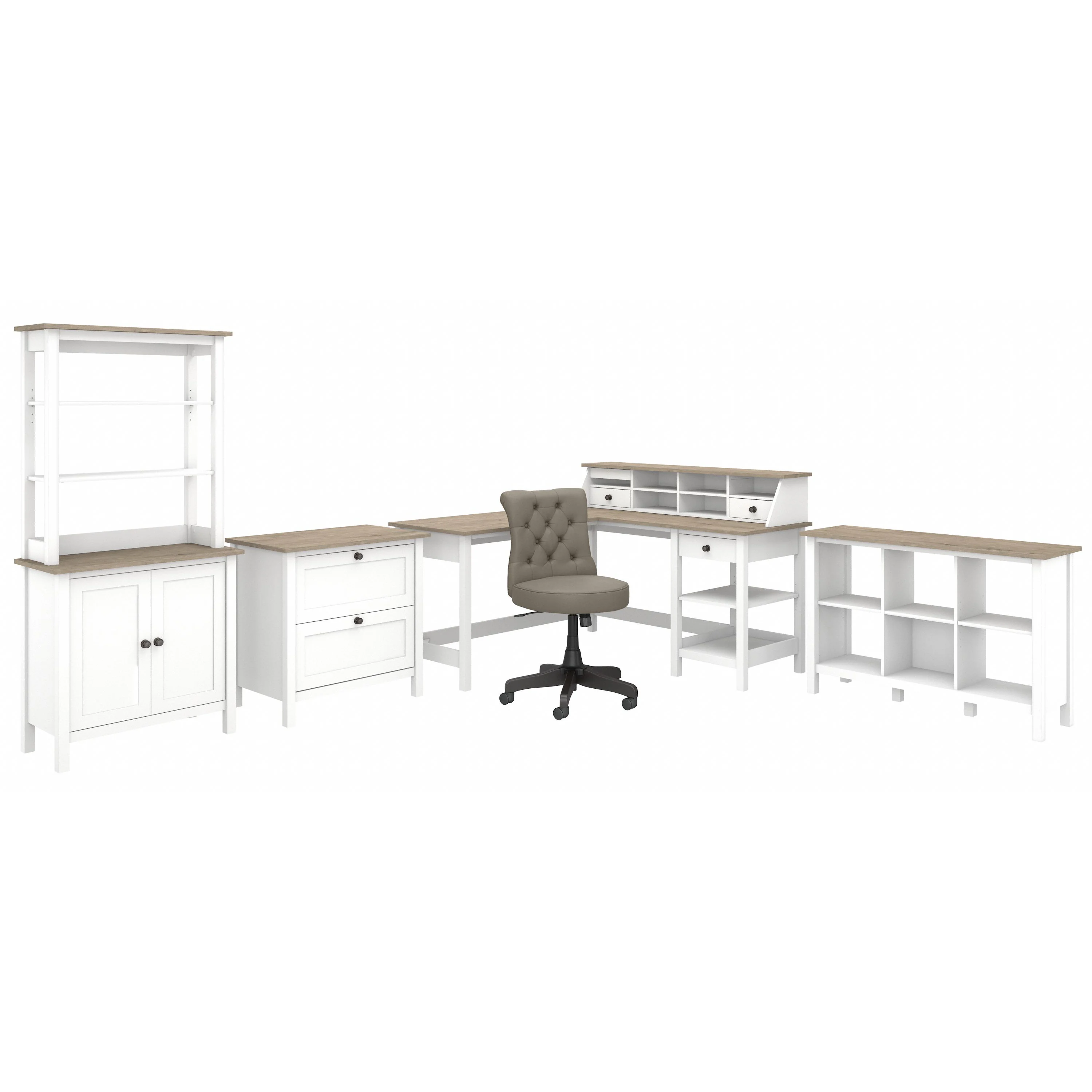 Mayfield 60W L Shaped Computer Desk with Chair and Storage