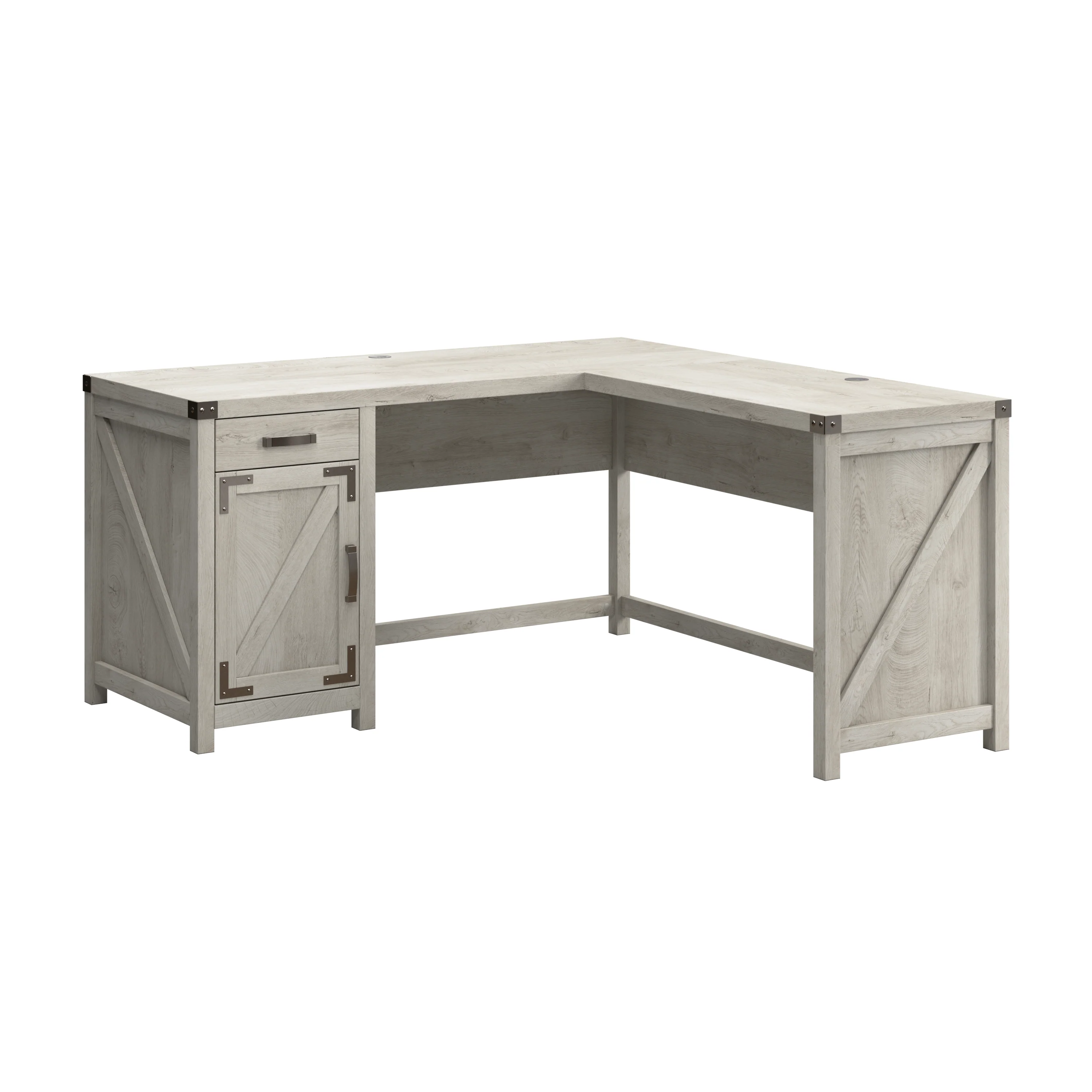 Knoxville 60W L Shaped Desk with Drawer and Storage Cabinet