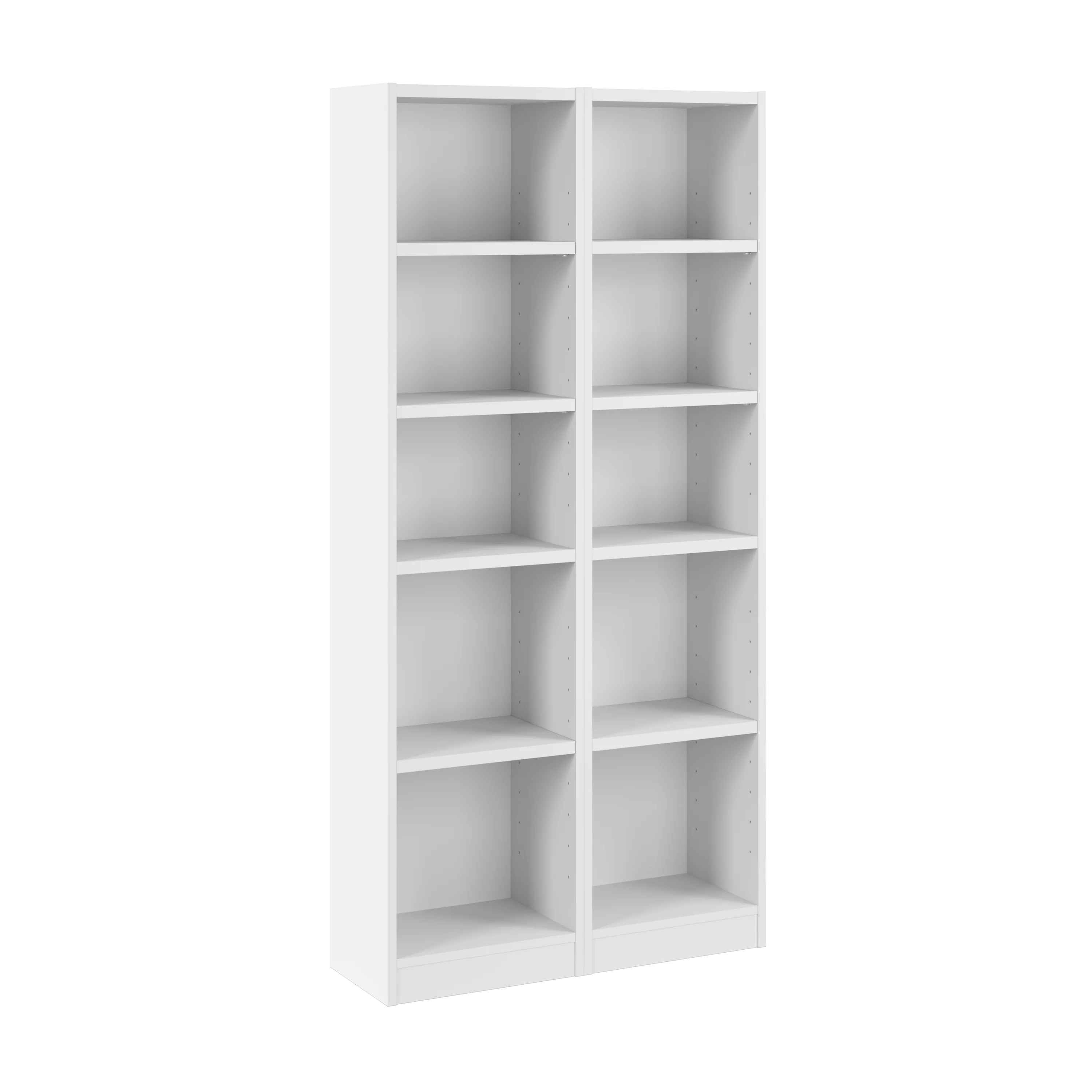 Universal 17W Narrow 5 Shelf Bookcase - Set of 2