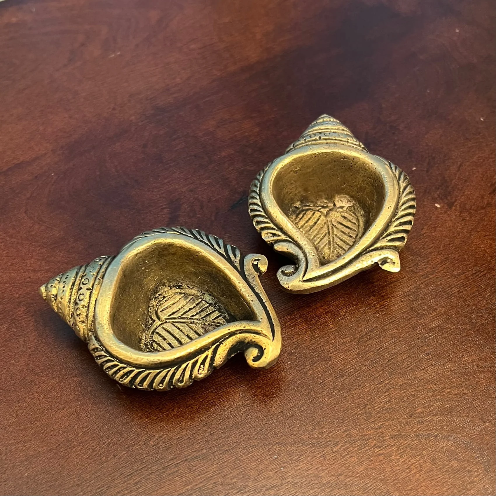 Small Shank Diya  (Set of 10) - Handmade Brass lamp - Decorative