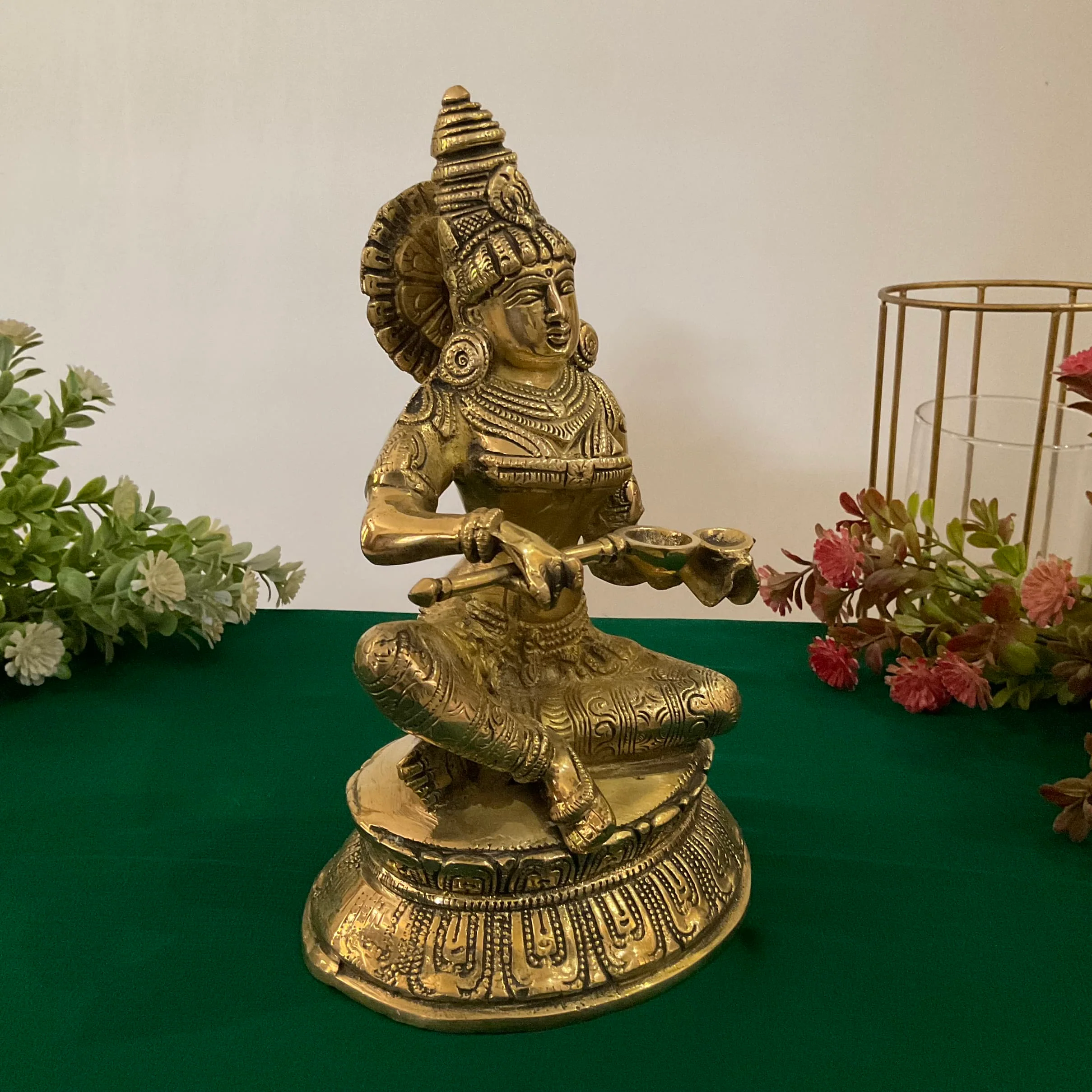 Annapurna Statue Brass - 10 Inch Annapoorna Goddess of Food