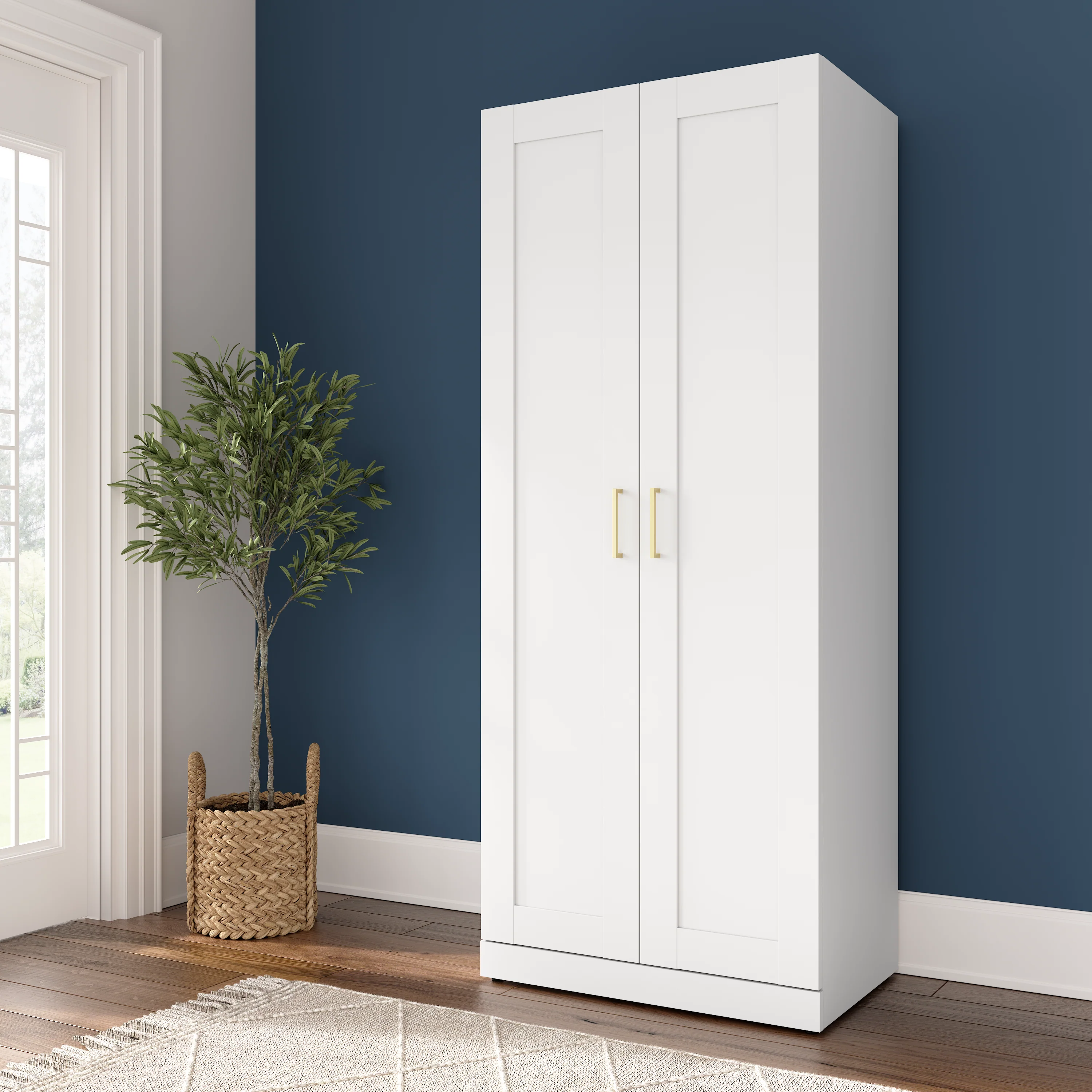 Hampton Heights 30W Tall Storage Cabinet with Doors and Shelves