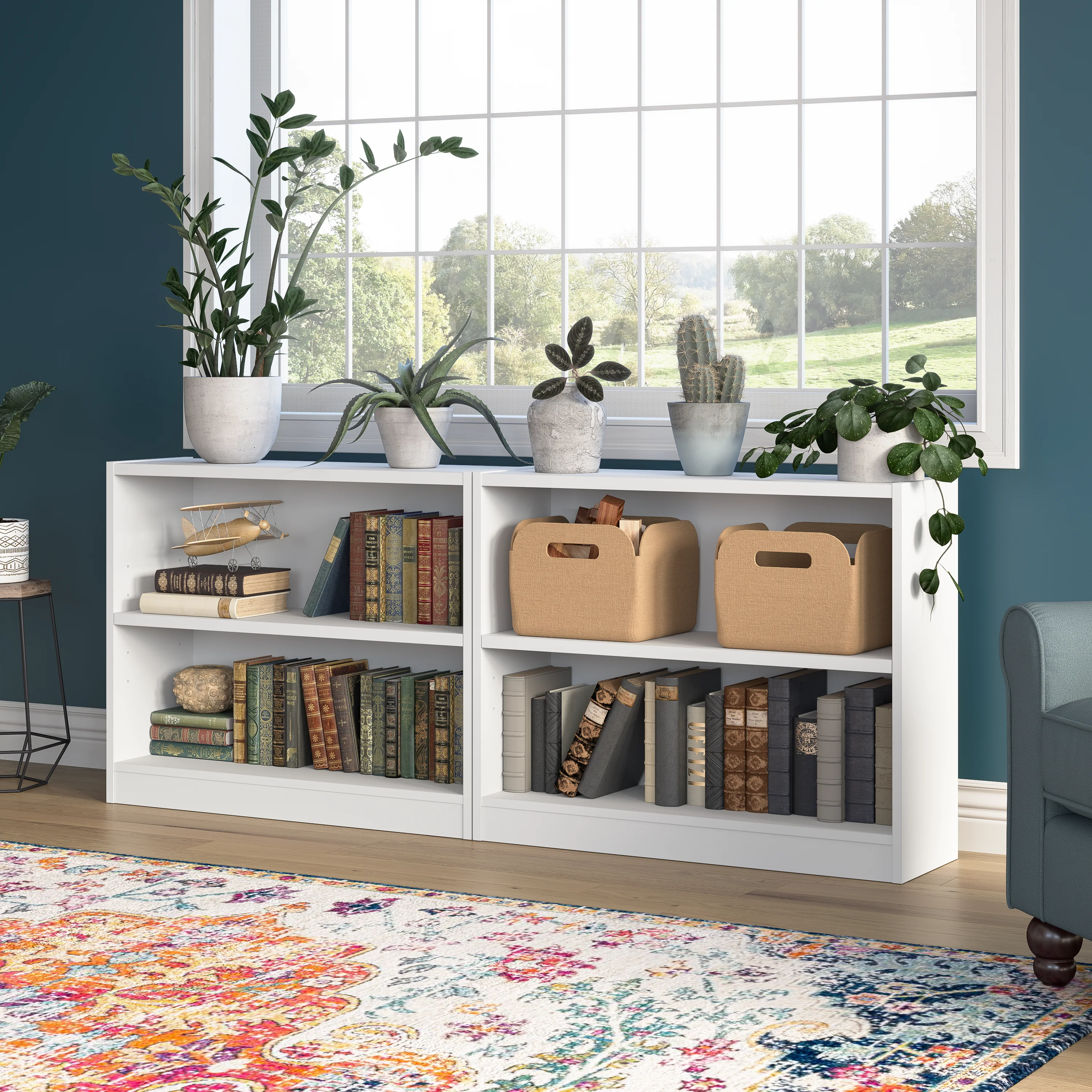 Universal Small 2 Shelf Bookcase - Set of 2