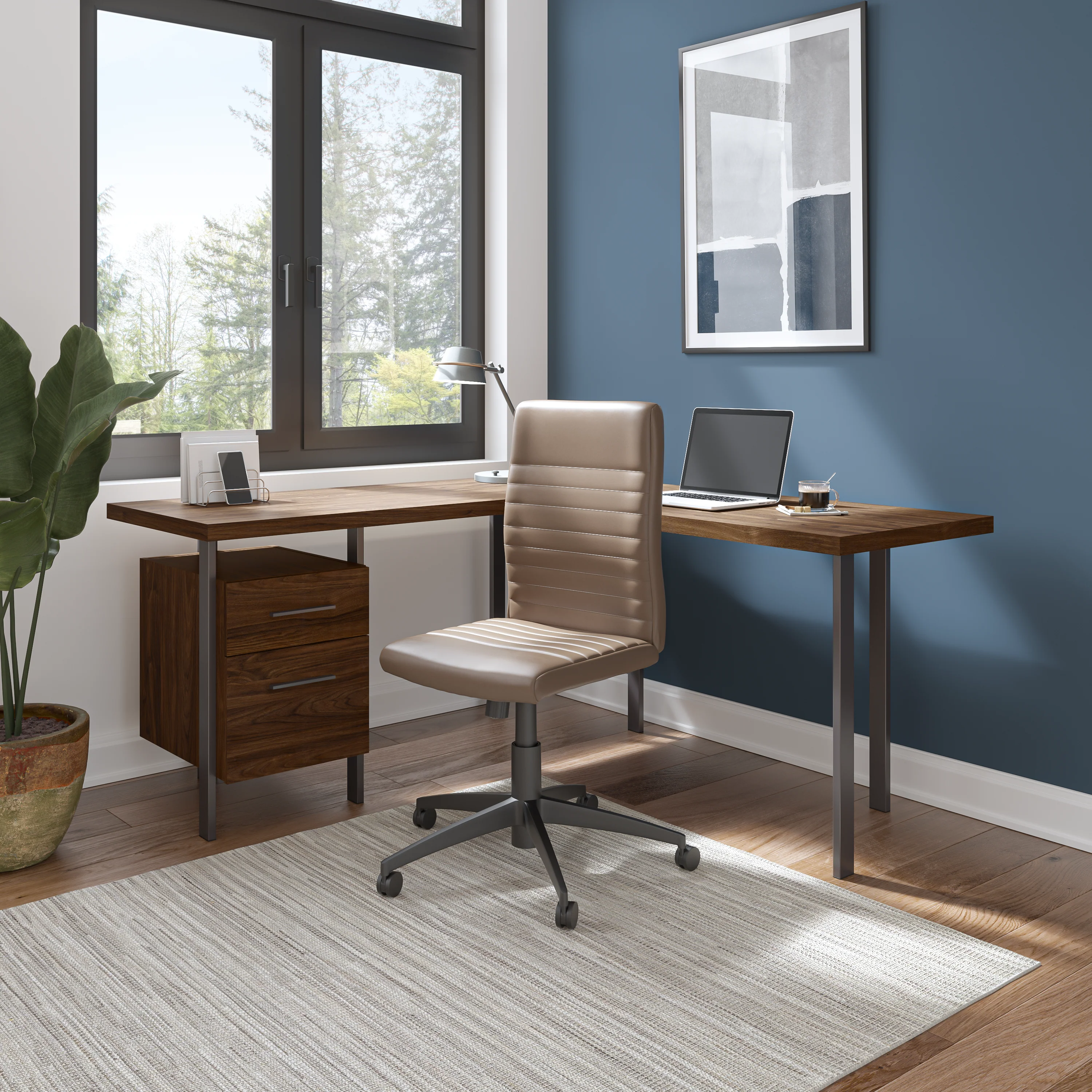 Architect 60W L Shaped Desk with Drawers