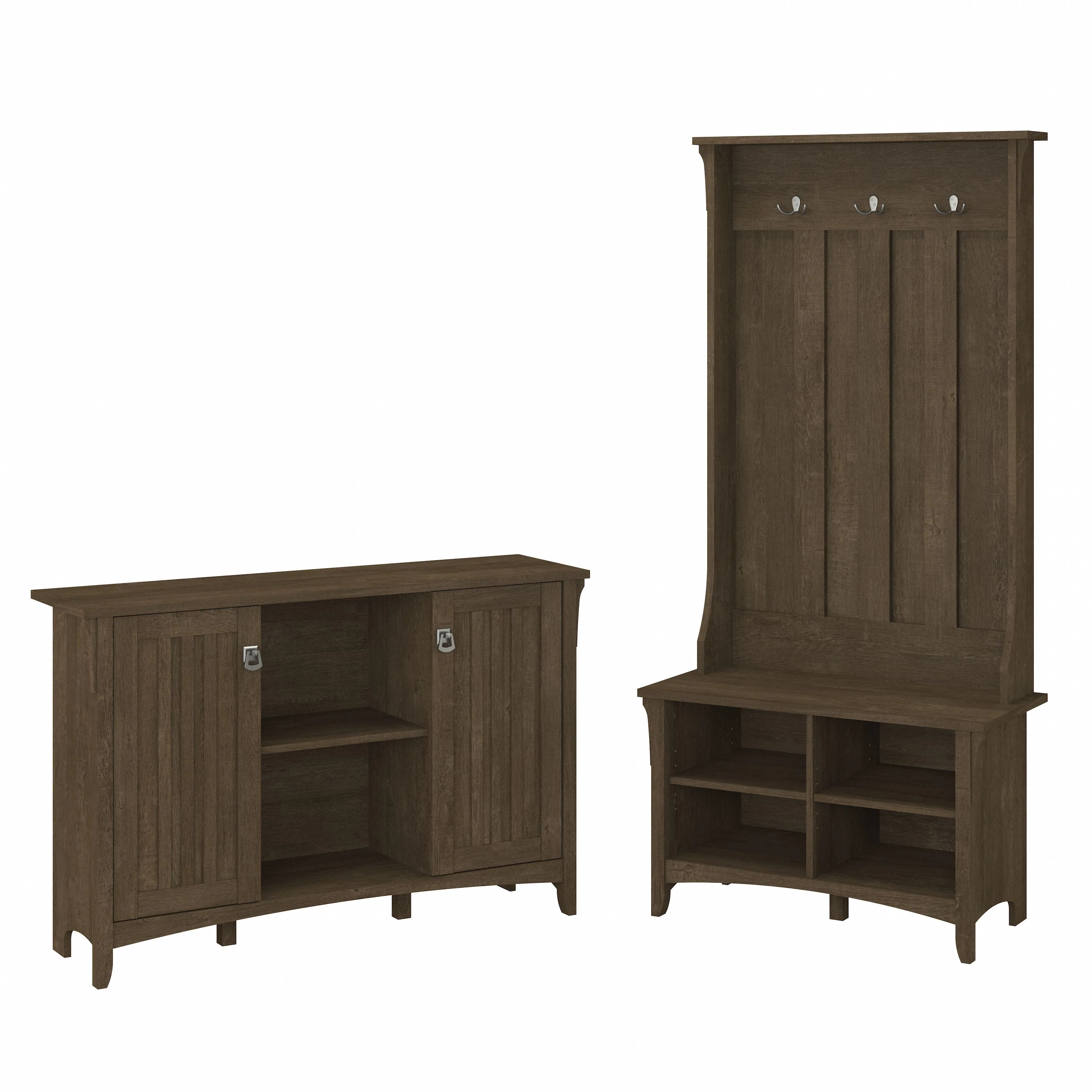Salinas Entryway Storage Set with Hall Tree, Shoe Bench and Accent Cabinet